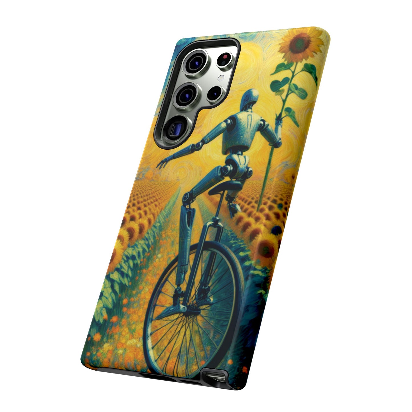 Robot Unicycle Sunflower Fields Ultra-Tough Phone Case