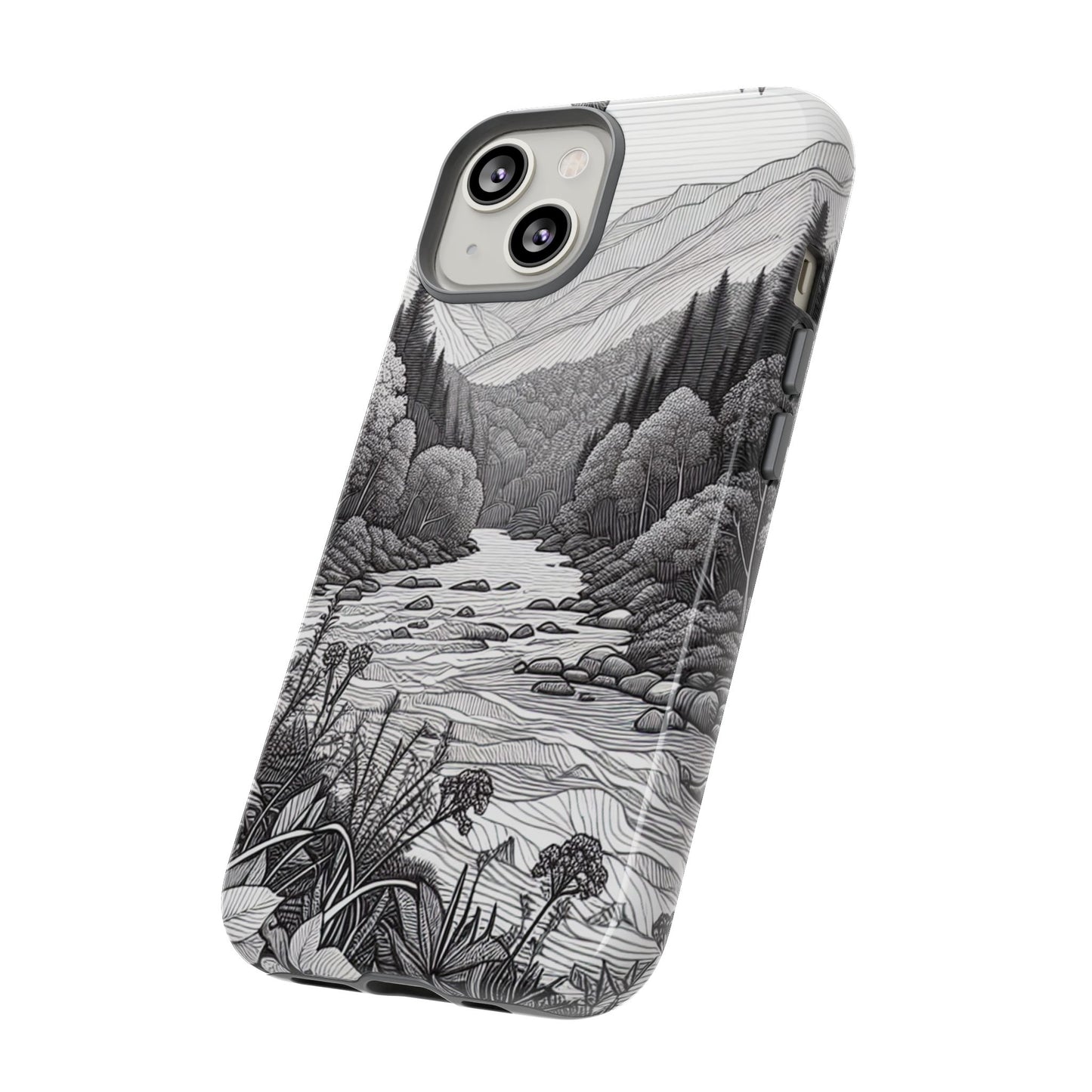 Landscape Line Drawing Ultra-Tough Phone Case