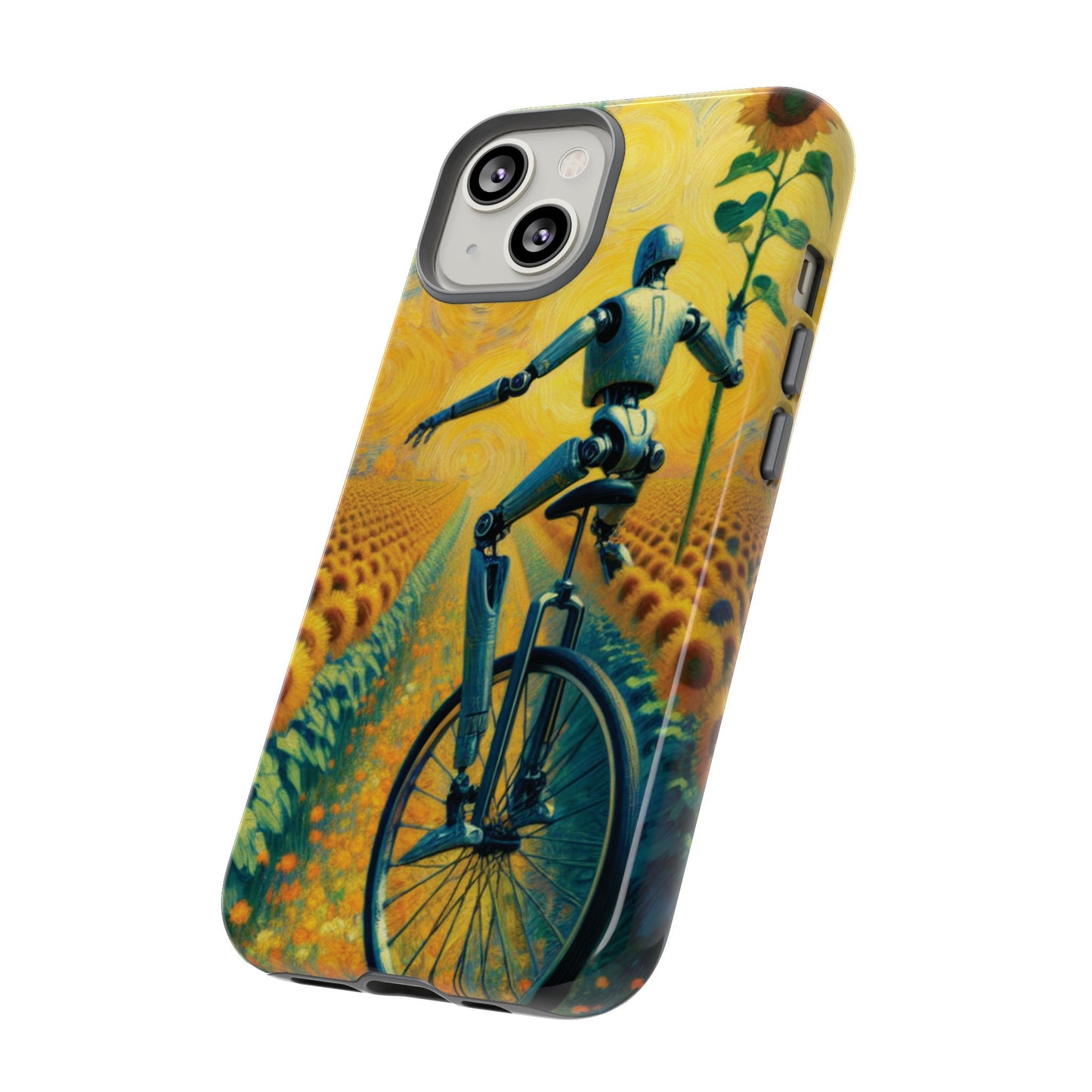 Robot Unicycle Sunflower Fields Ultra-Tough Phone Case