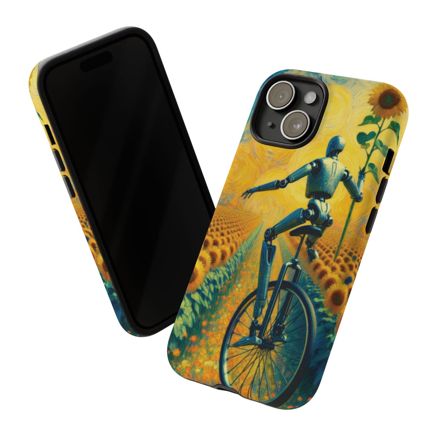 Robot Unicycle Sunflower Fields Ultra-Tough Phone Case