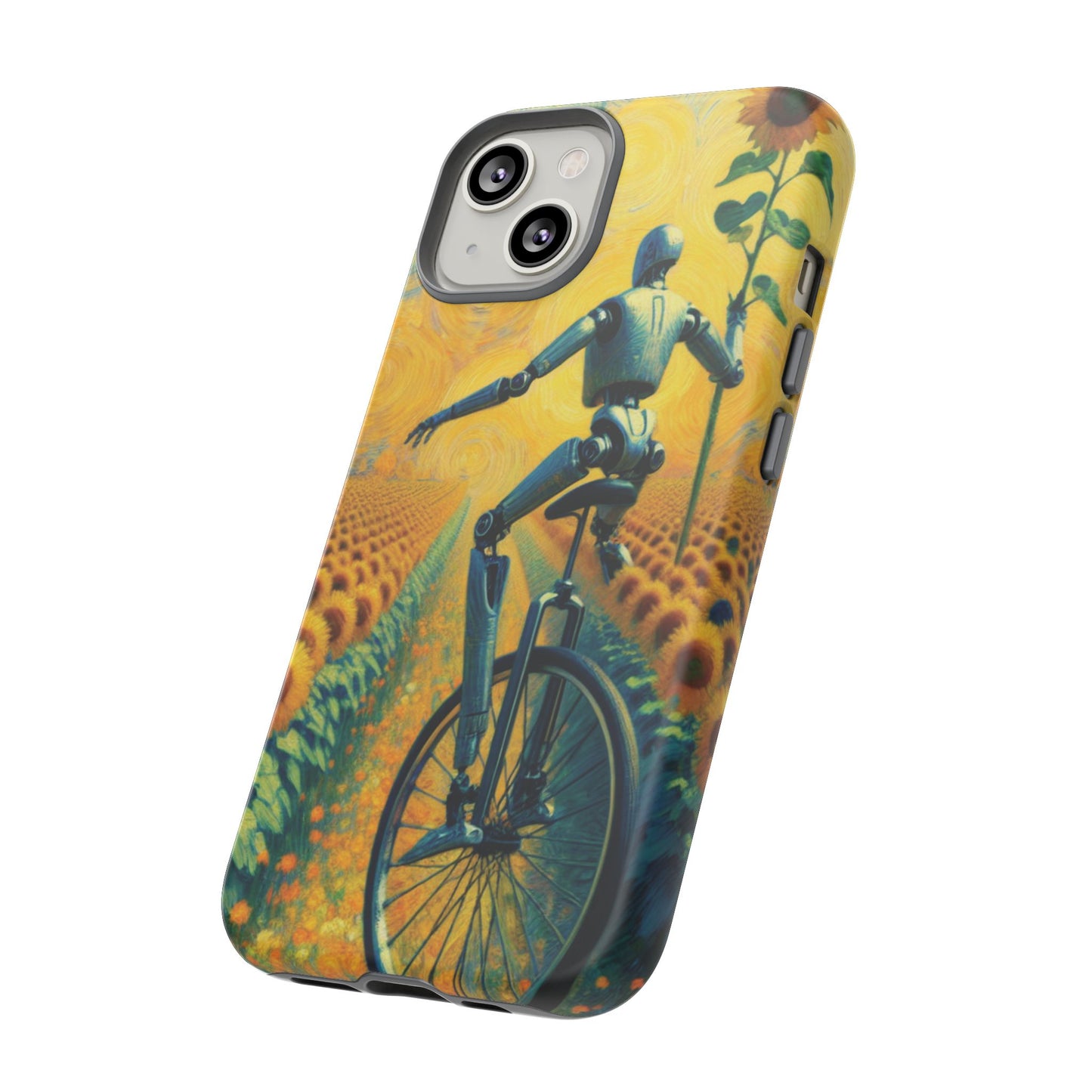 Robot Unicycle Sunflower Fields Ultra-Tough Phone Case