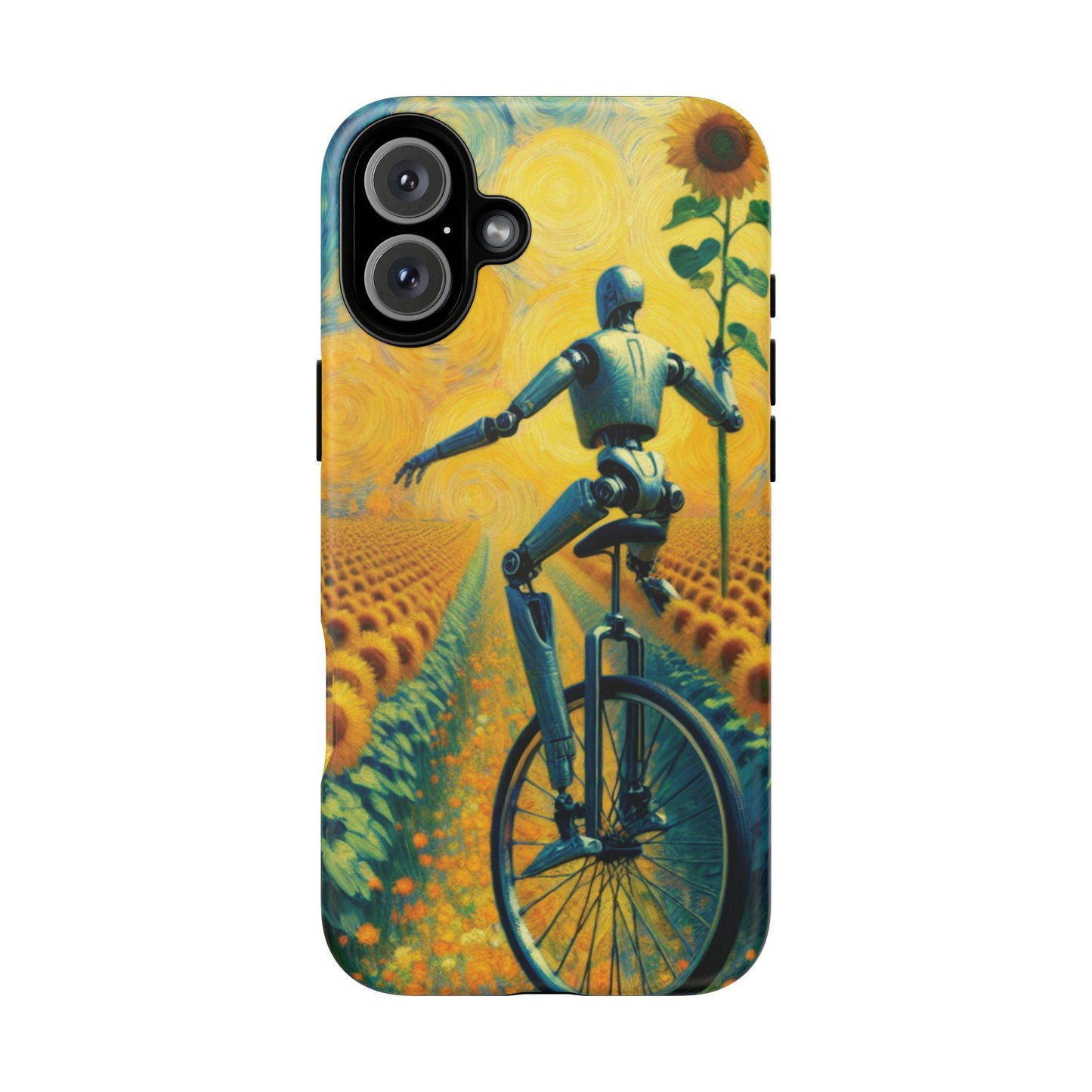 Robot Unicycle Sunflower Fields Ultra-Tough Phone Case