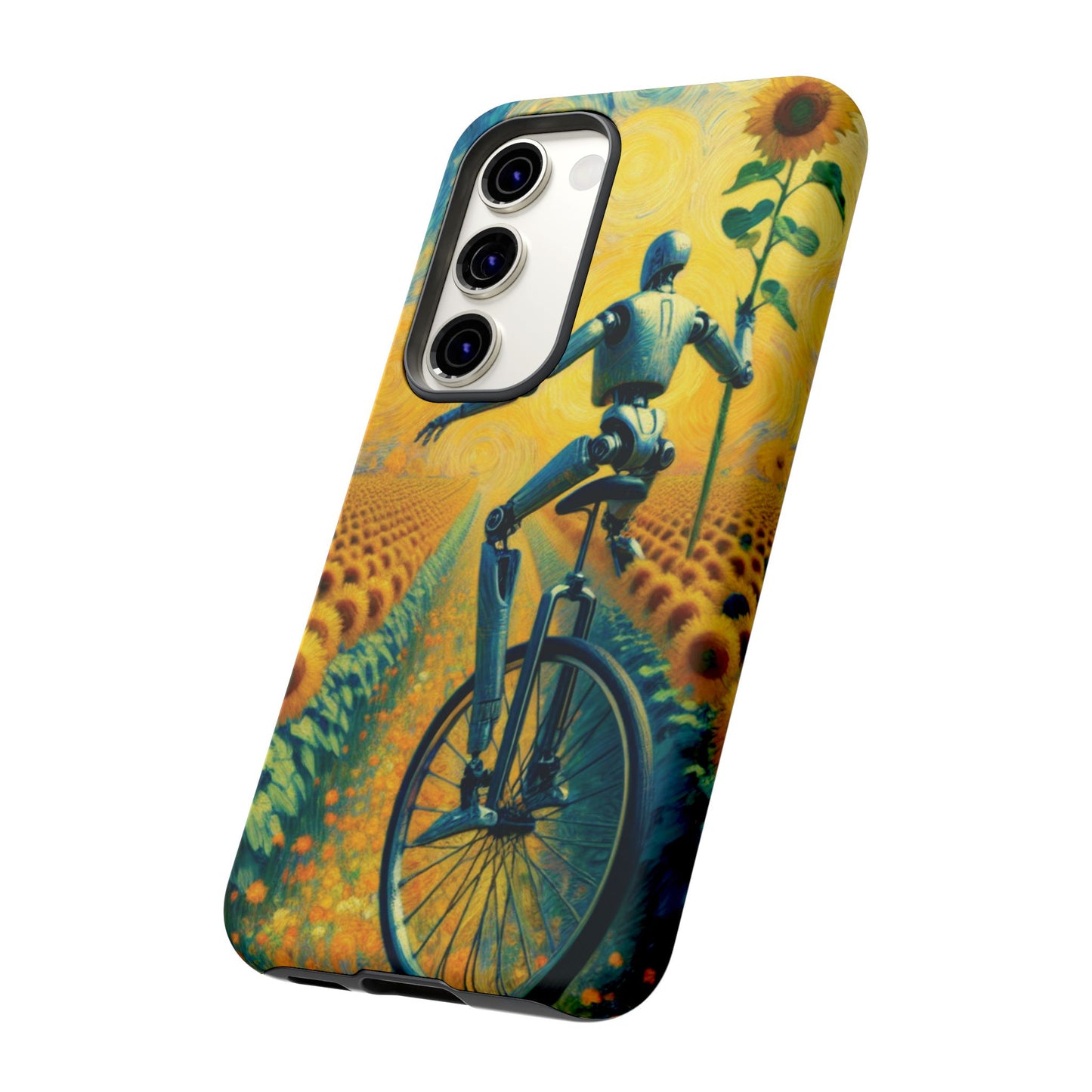 Robot Unicycle Sunflower Fields Ultra-Tough Phone Case