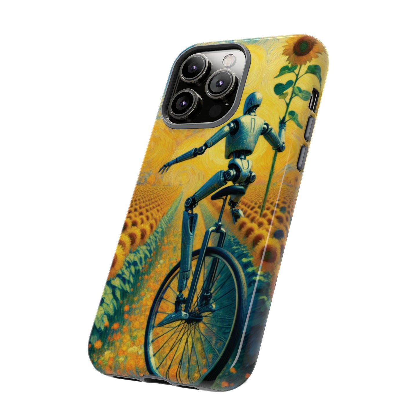 Robot Unicycle Sunflower Fields Ultra-Tough Phone Case