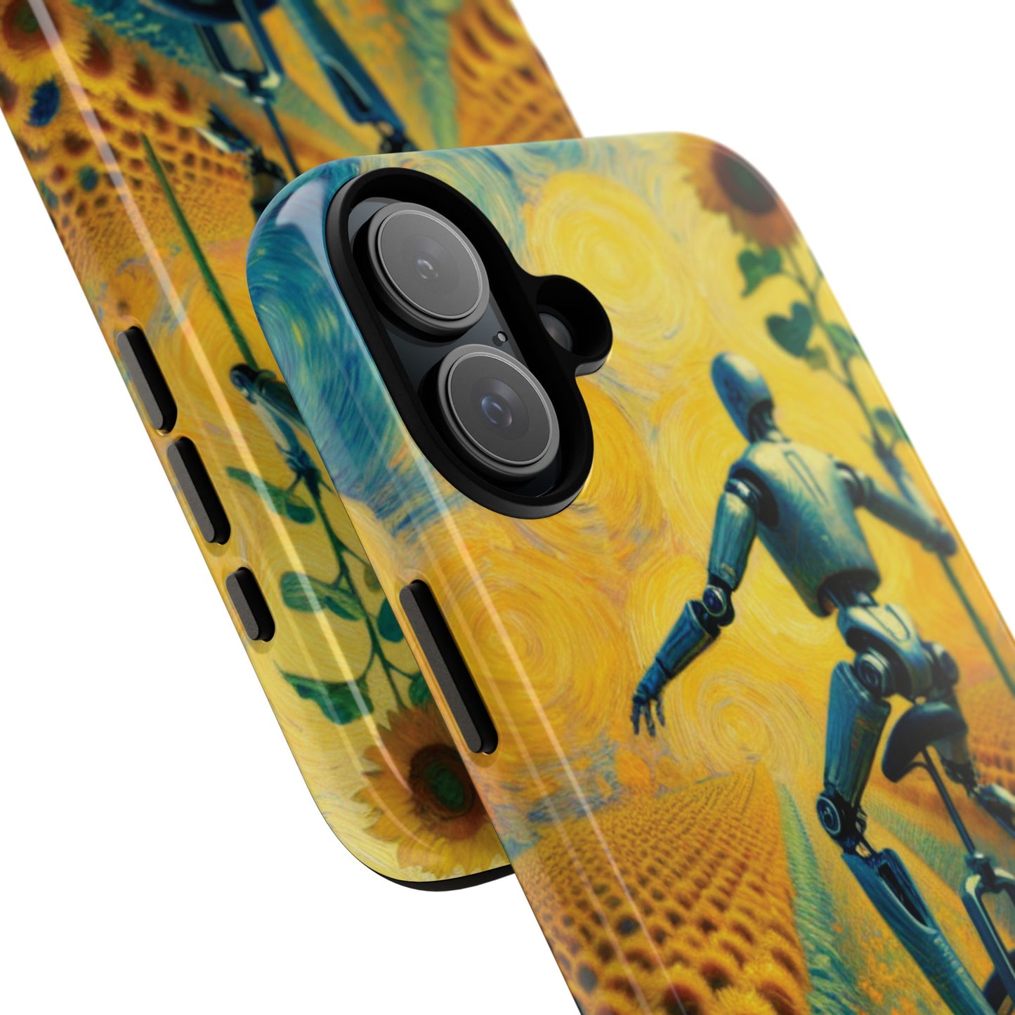 Robot Unicycle Sunflower Fields Ultra-Tough Phone Case