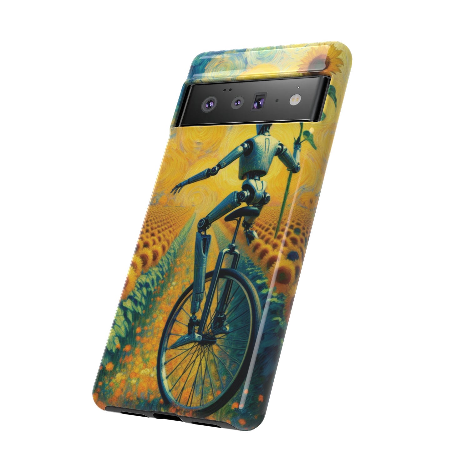 Robot Unicycle Sunflower Fields Ultra-Tough Phone Case