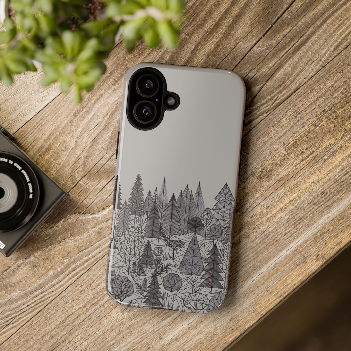 Geometric Monochrome Woodland Ultra-Tough Phone Case