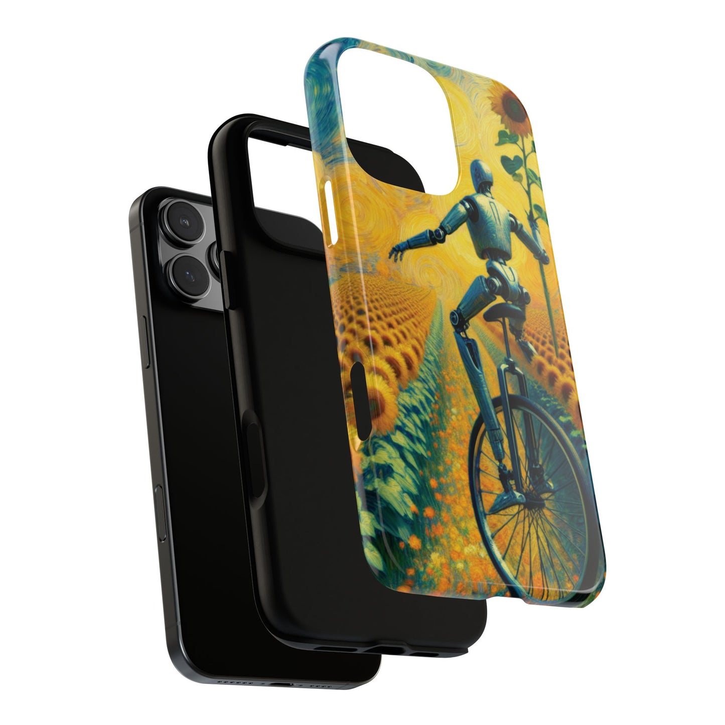 Robot Unicycle Sunflower Fields Ultra-Tough Phone Case