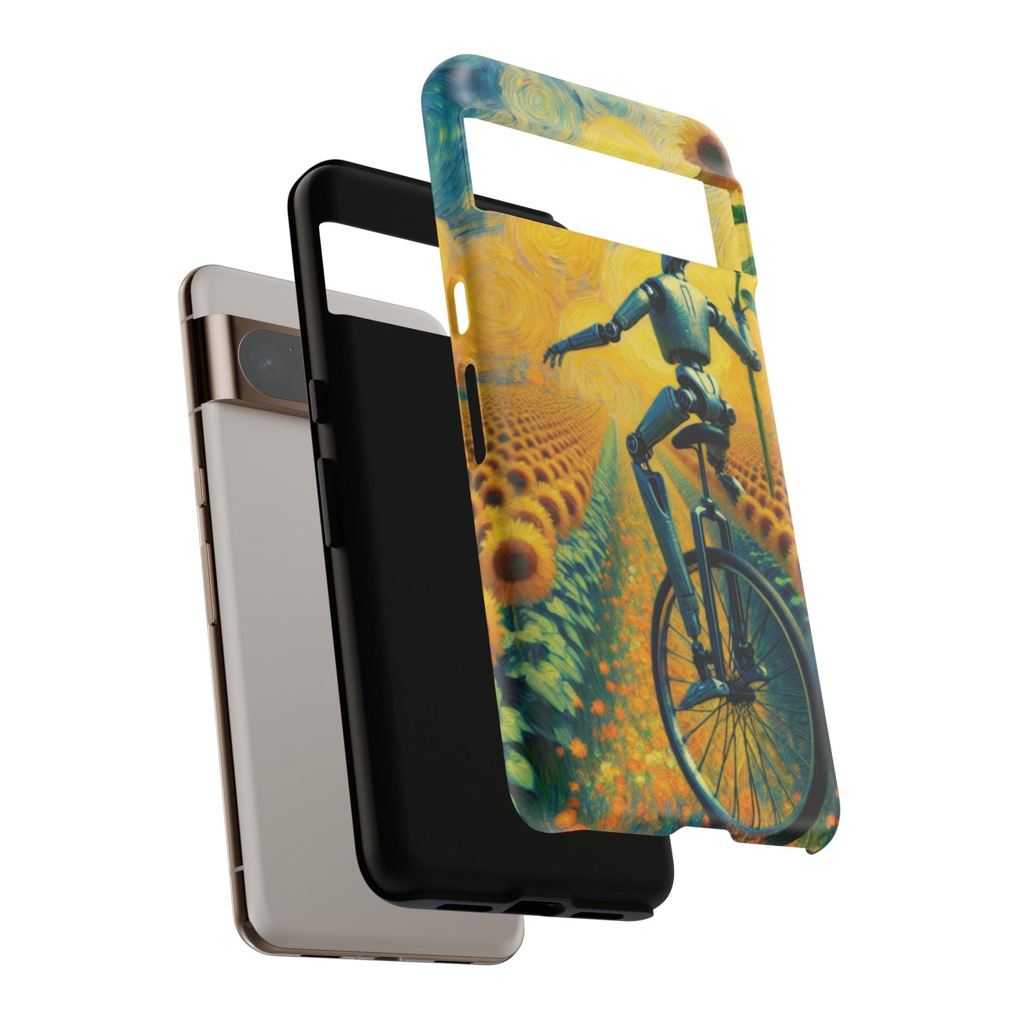 Robot Unicycle Sunflower Fields Ultra-Tough Phone Case