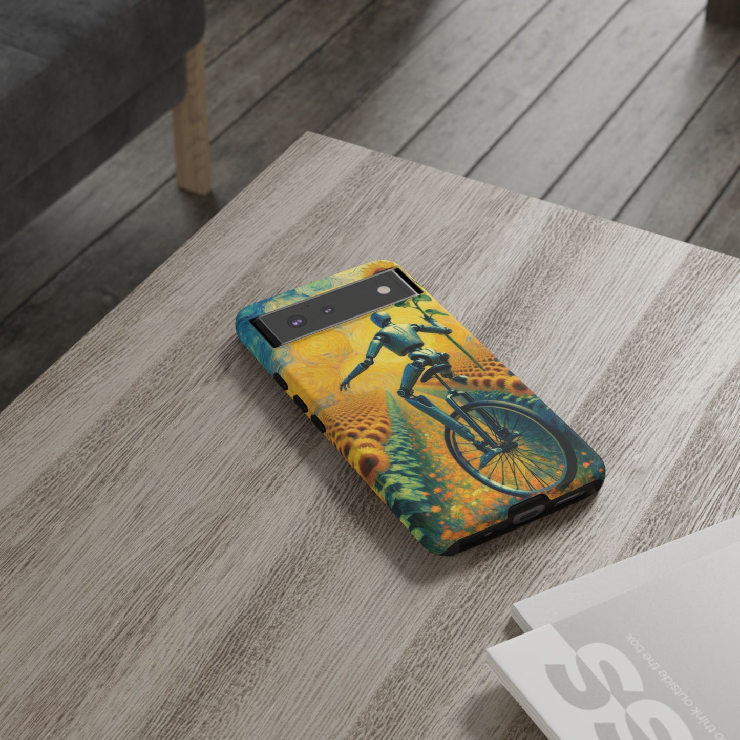 Robot Unicycle Sunflower Fields Ultra-Tough Phone Case