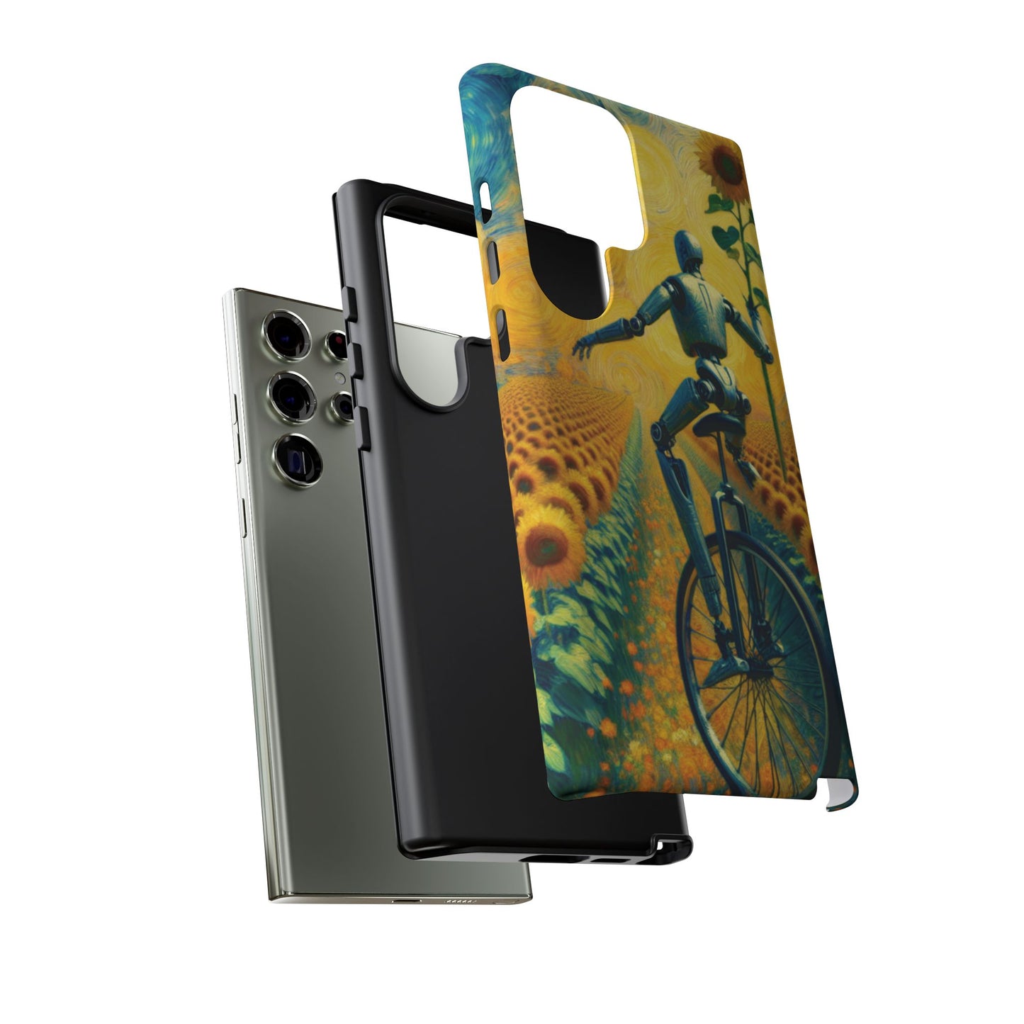 Robot Unicycle Sunflower Fields Ultra-Tough Phone Case