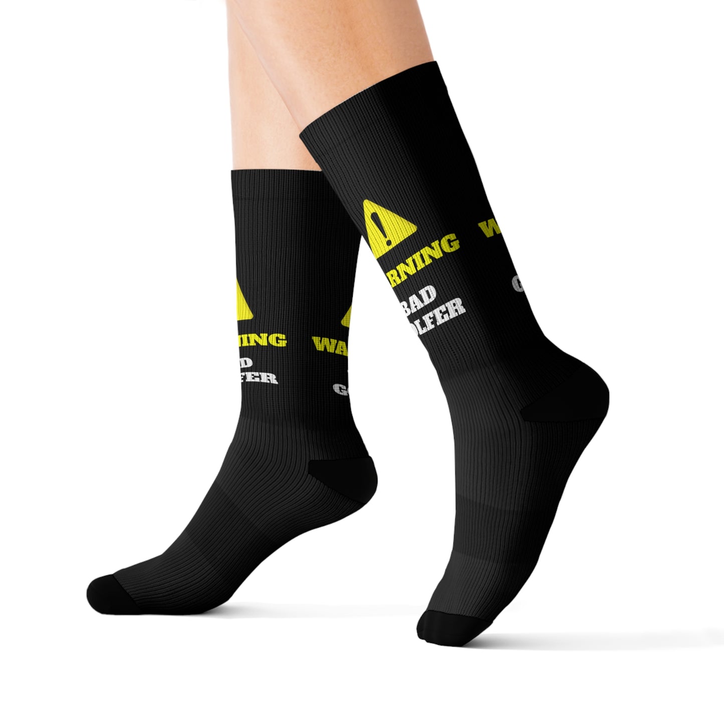 Funny "WARNING: Bad Golfer" Print Socks