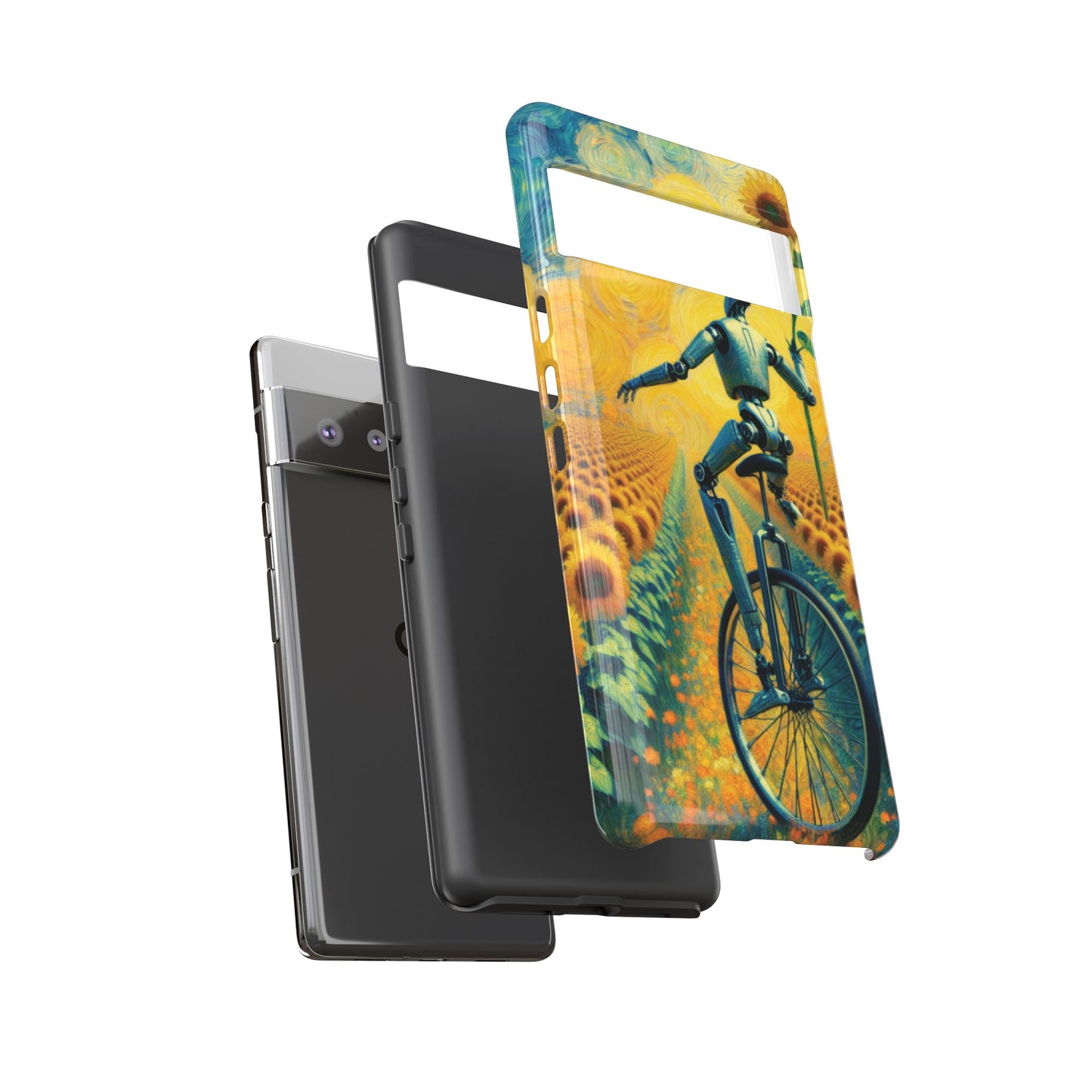 Robot Unicycle Sunflower Fields Ultra-Tough Phone Case