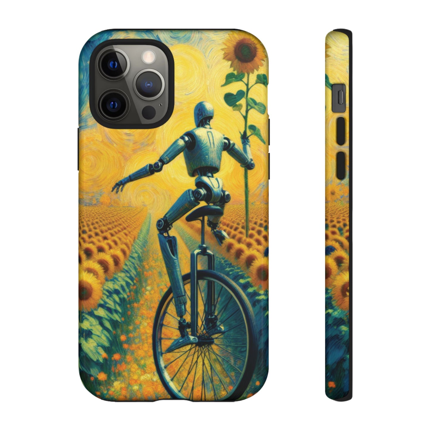 Robot Unicycle Sunflower Fields Ultra-Tough Phone Case