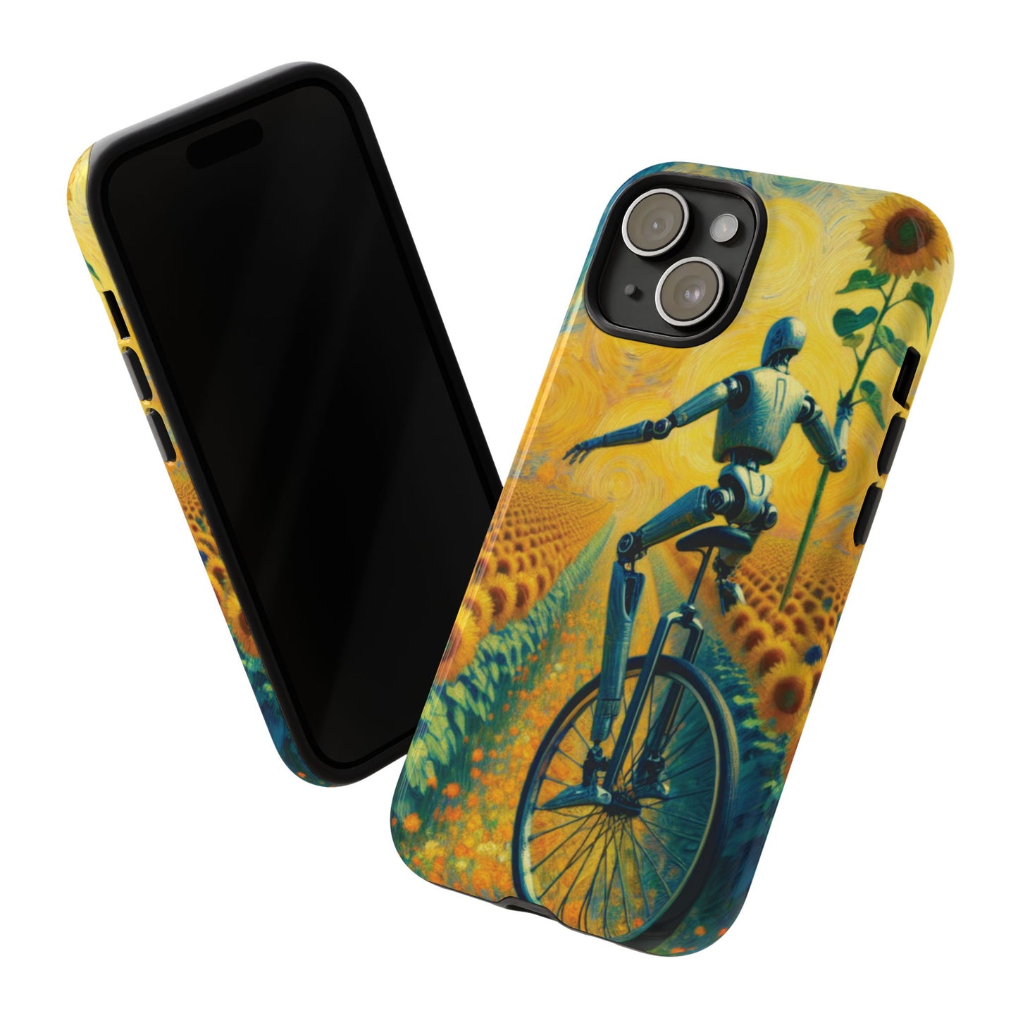 Robot Unicycle Sunflower Fields Ultra-Tough Phone Case