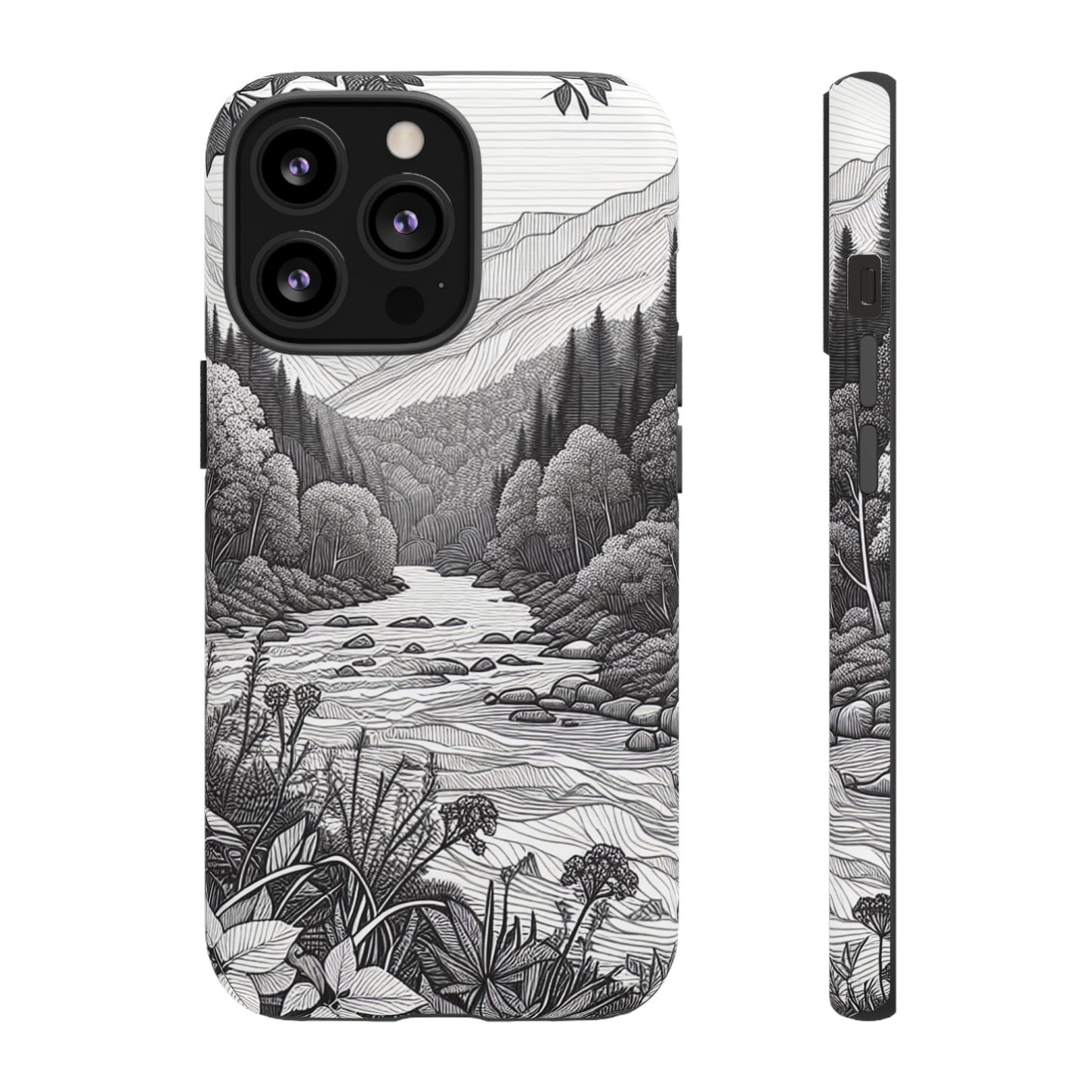 Landscape Line Drawing Ultra-Tough Phone Case