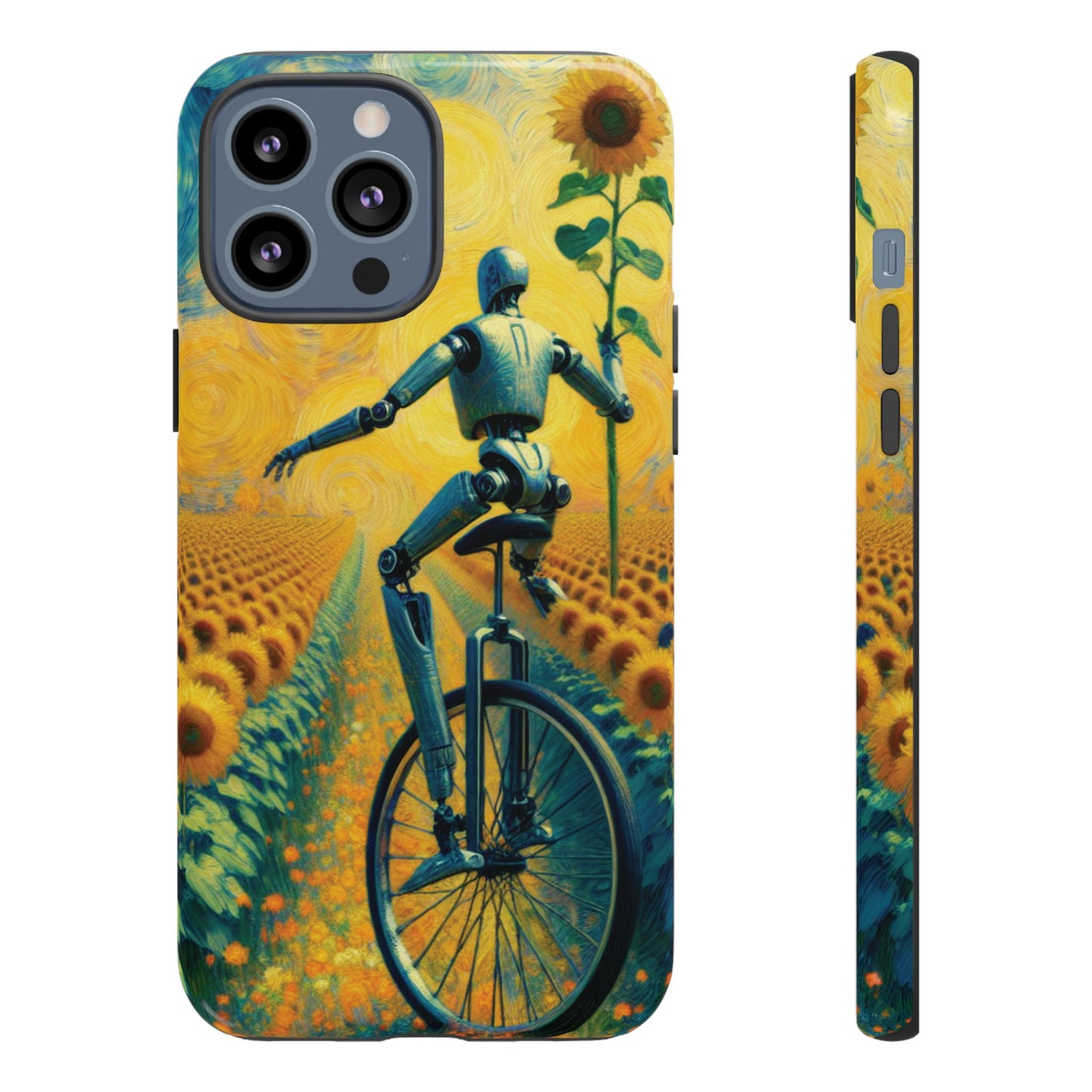 Robot Unicycle Sunflower Fields Ultra-Tough Phone Case