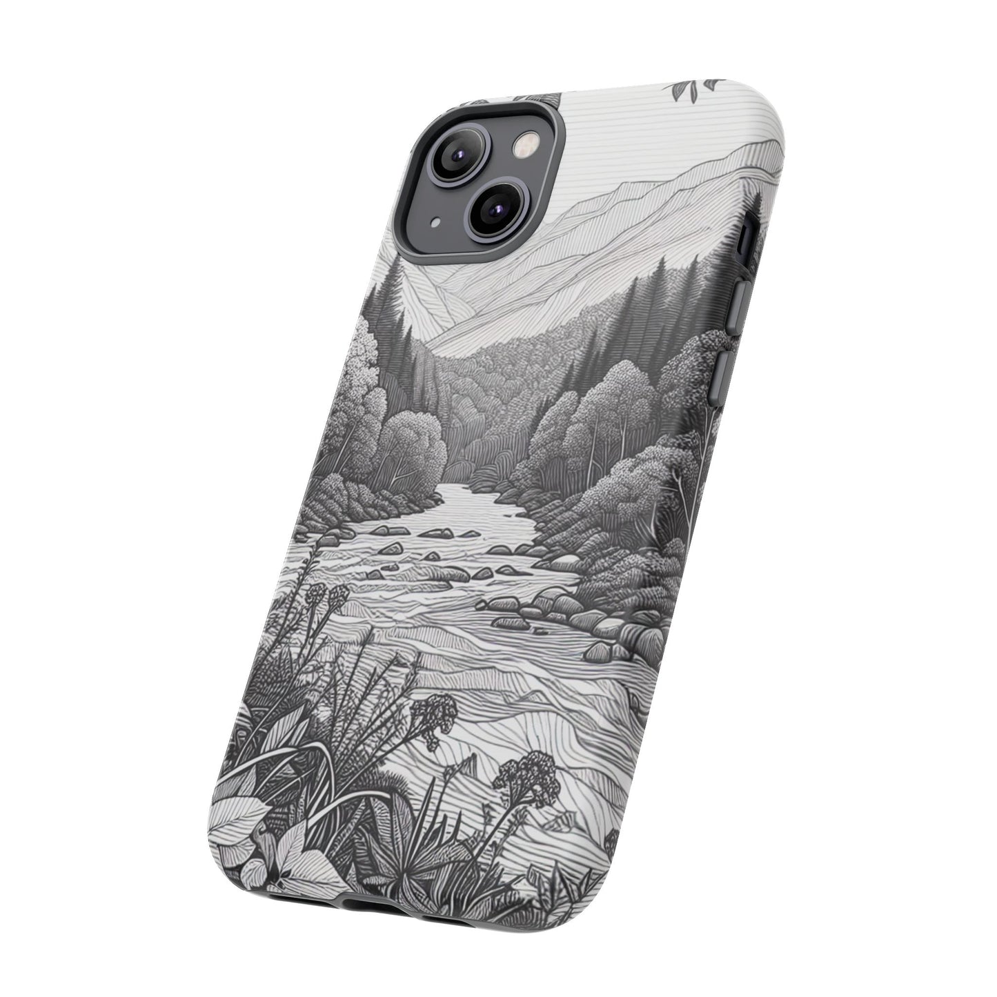 Landscape Line Drawing Ultra-Tough Phone Case