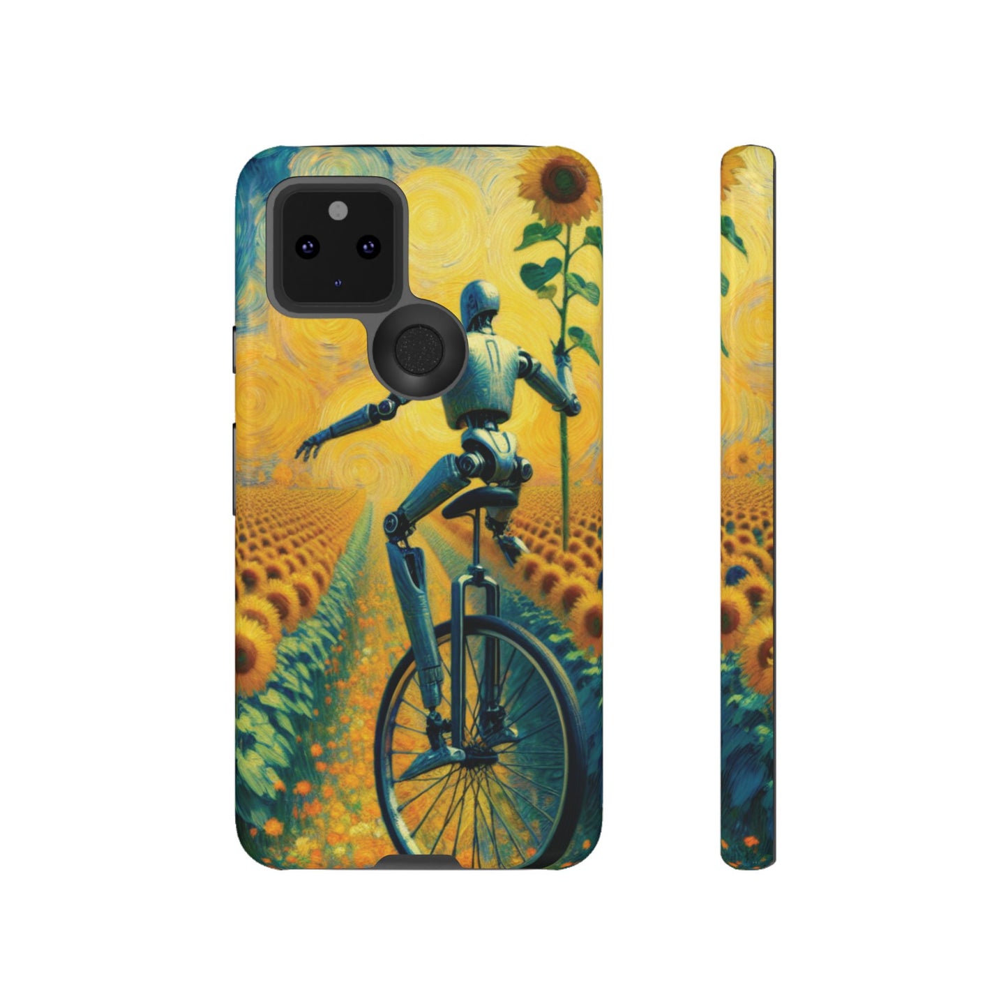 Robot Unicycle Sunflower Fields Ultra-Tough Phone Case