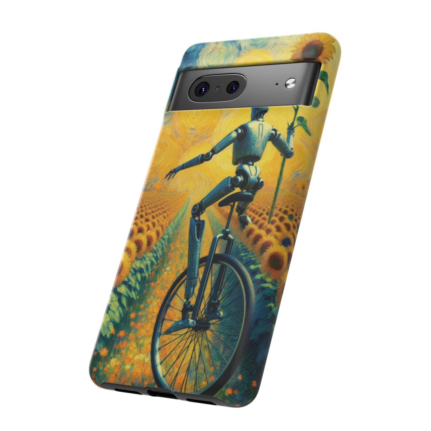 Robot Unicycle Sunflower Fields Ultra-Tough Phone Case