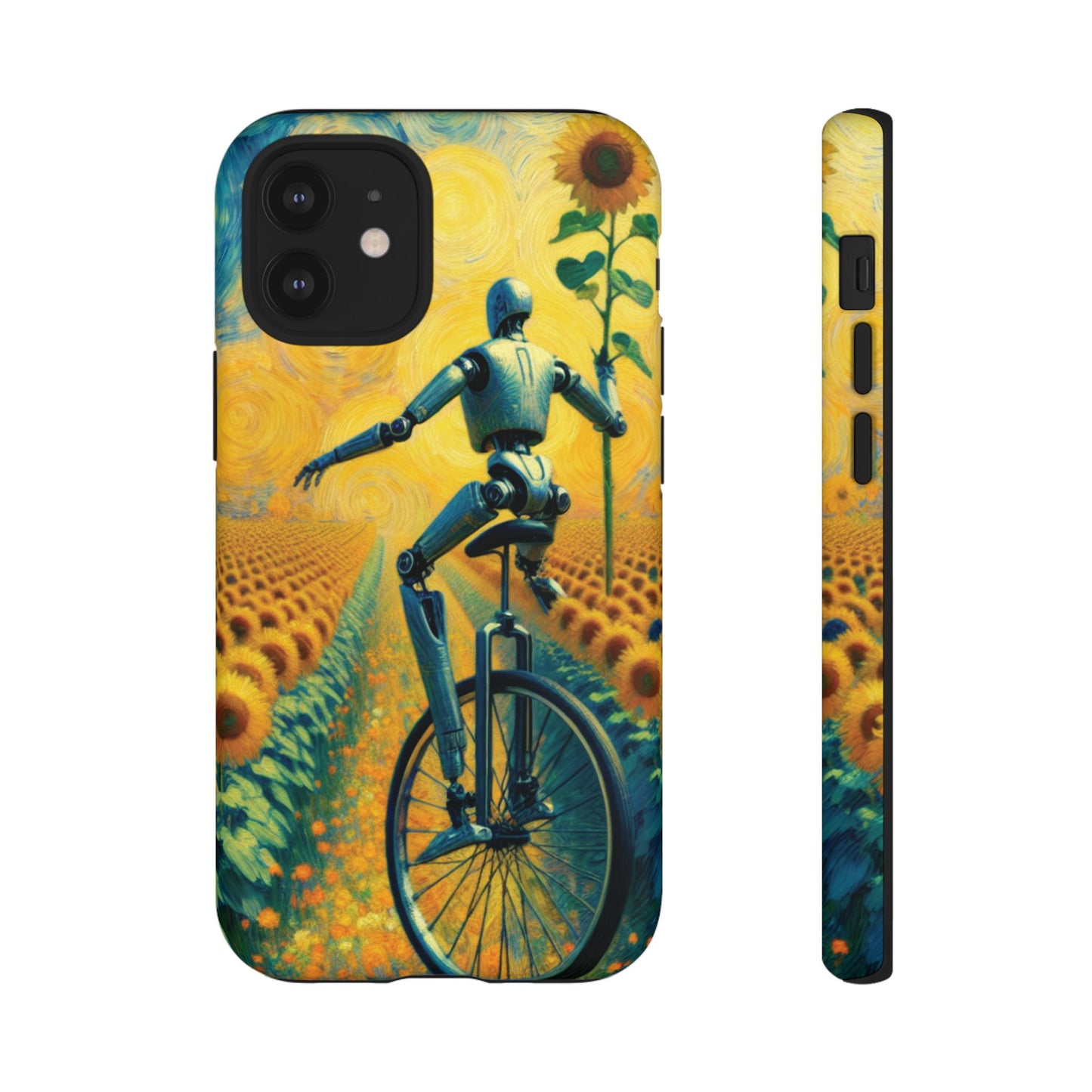 Robot Unicycle Sunflower Fields Ultra-Tough Phone Case