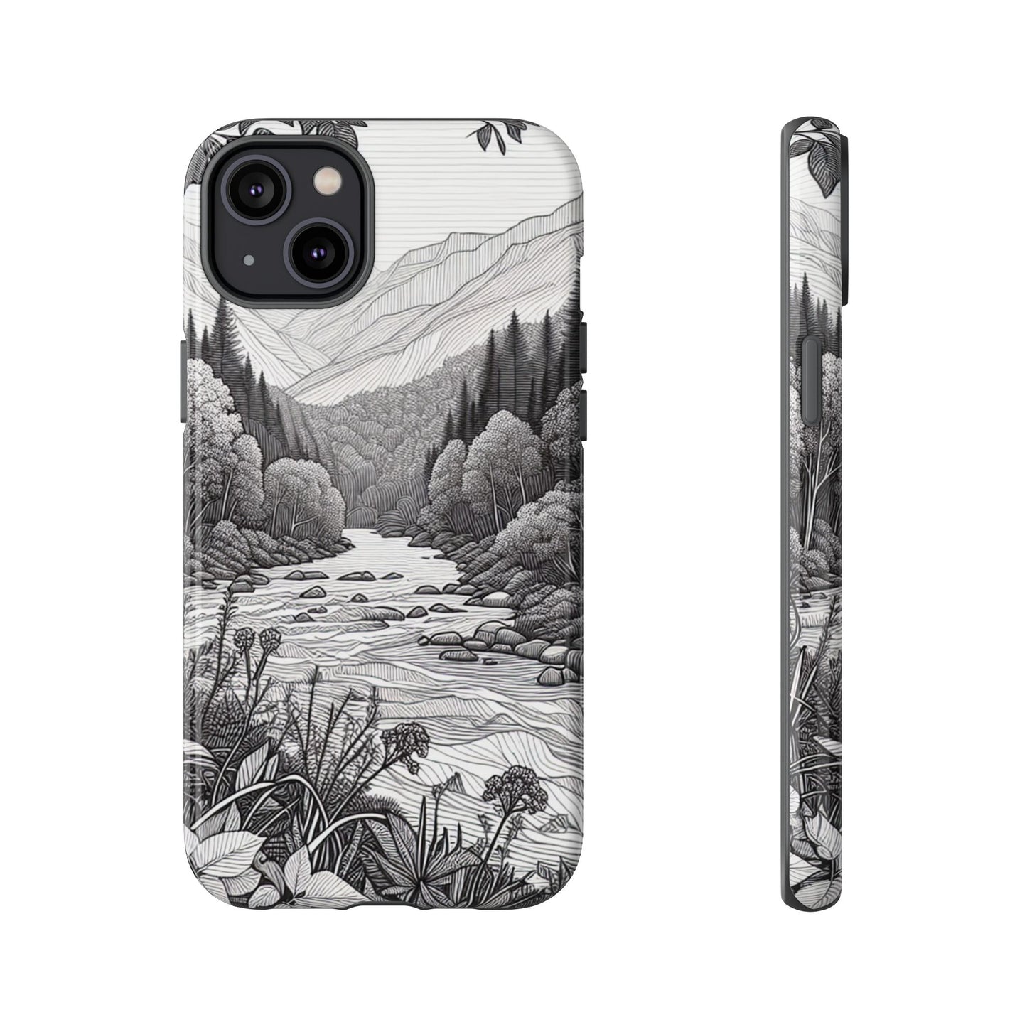 Landscape Line Drawing Ultra-Tough Phone Case