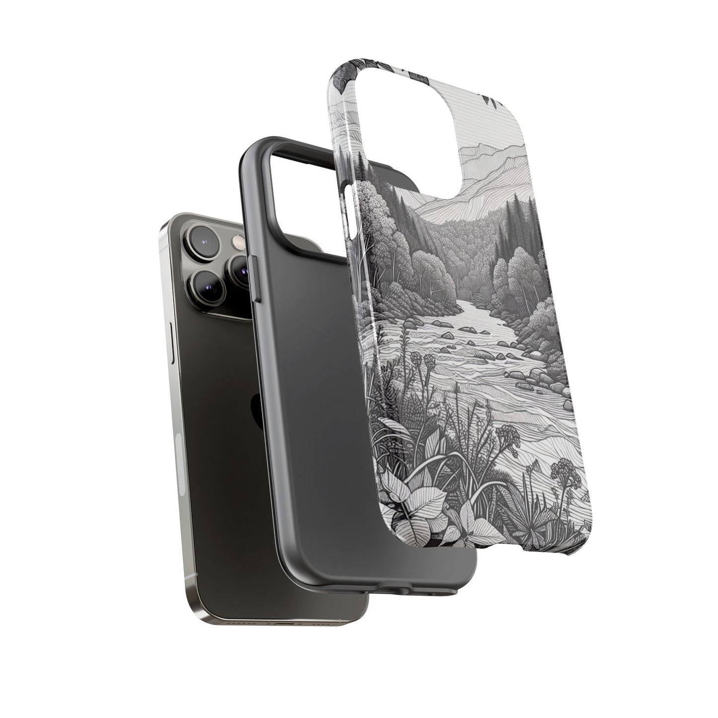 Landscape Line Drawing Ultra-Tough Phone Case