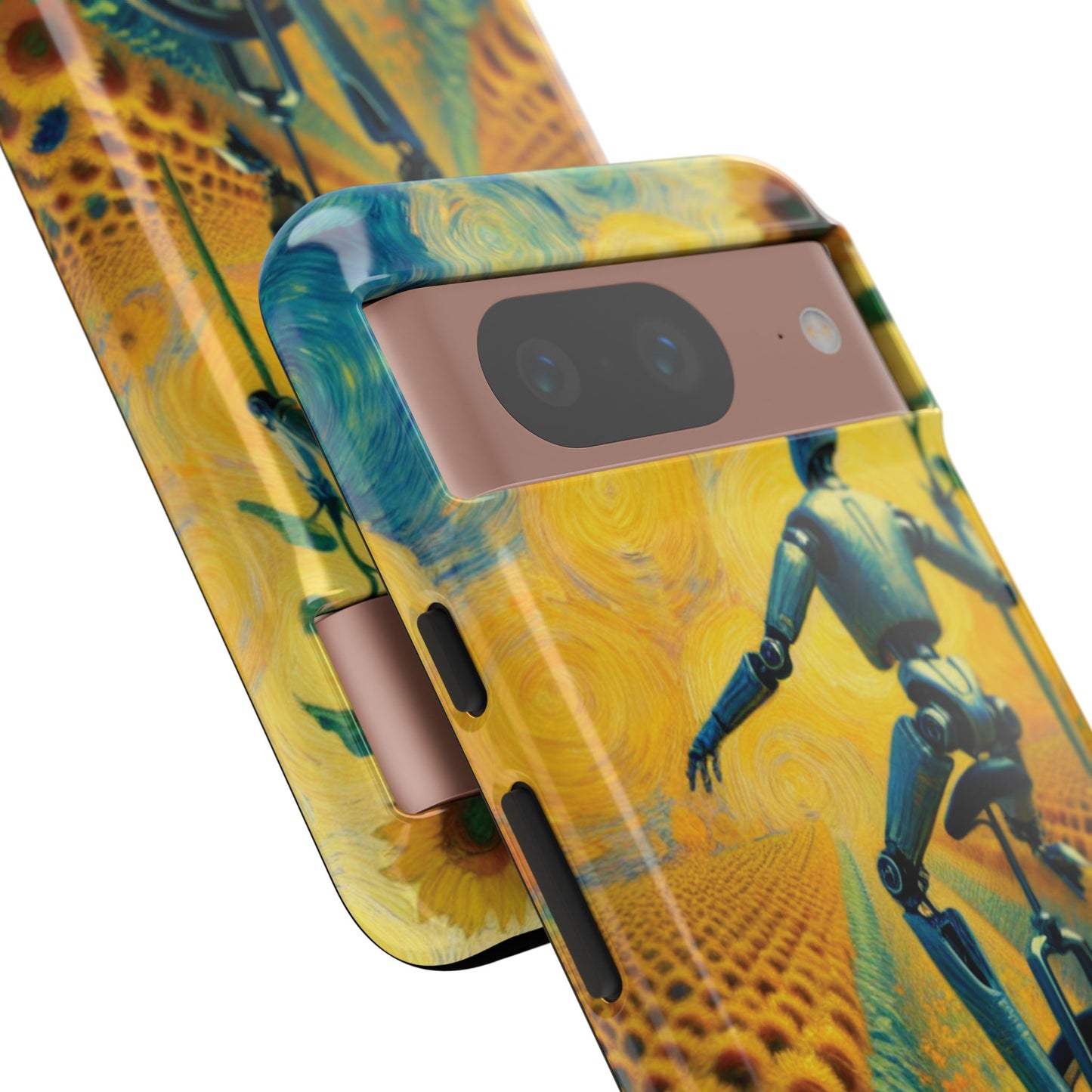 Robot Unicycle Sunflower Fields Ultra-Tough Phone Case