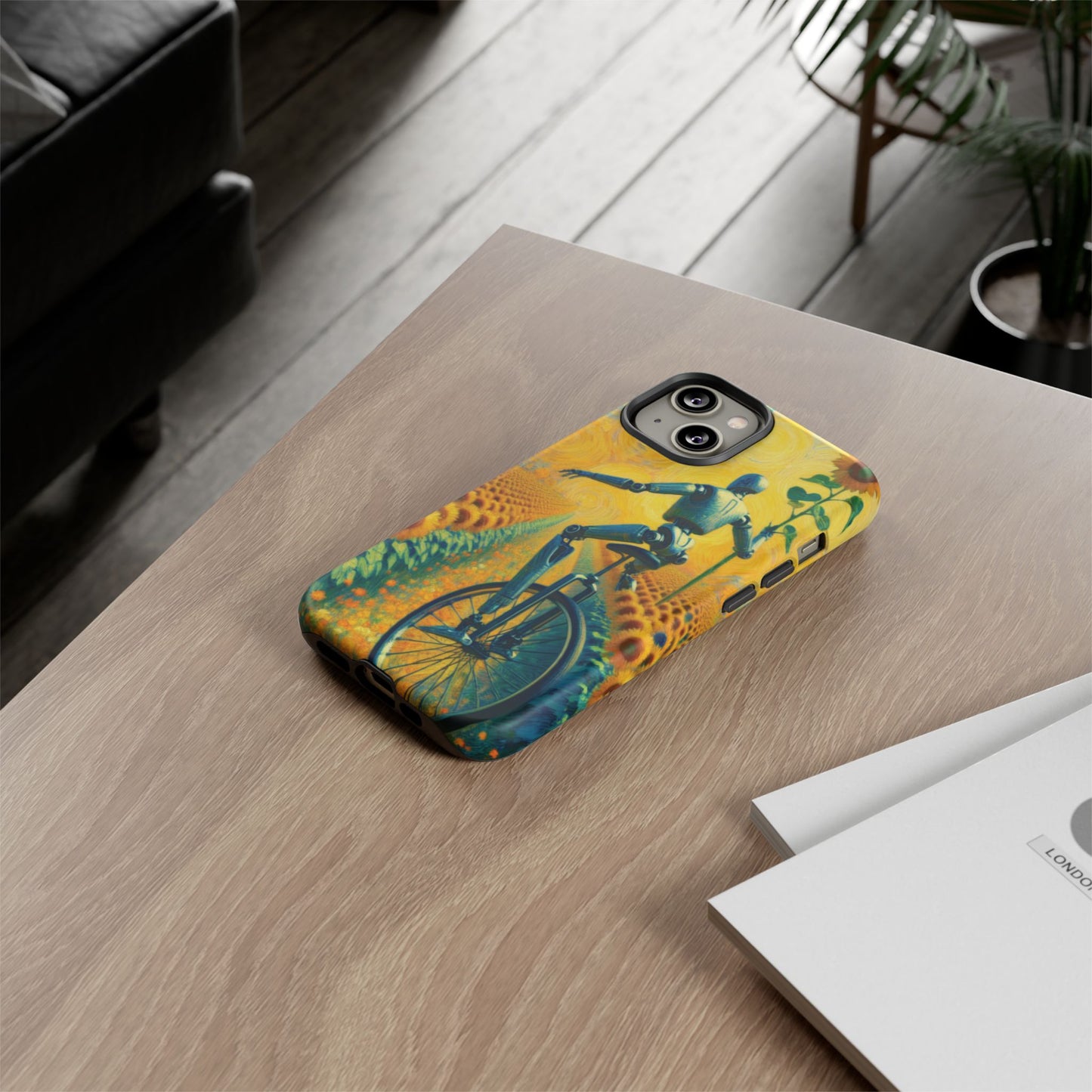 Robot Unicycle Sunflower Fields Ultra-Tough Phone Case