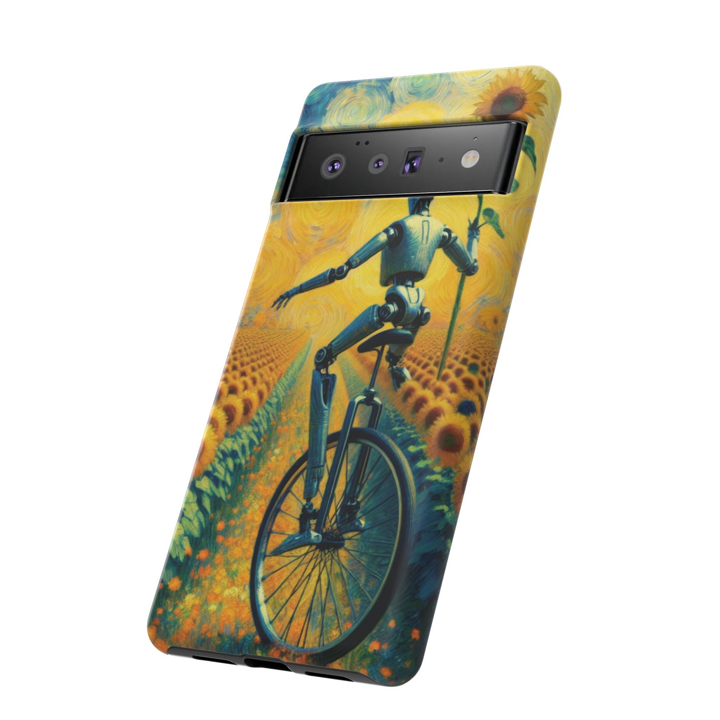 Robot Unicycle Sunflower Fields Ultra-Tough Phone Case