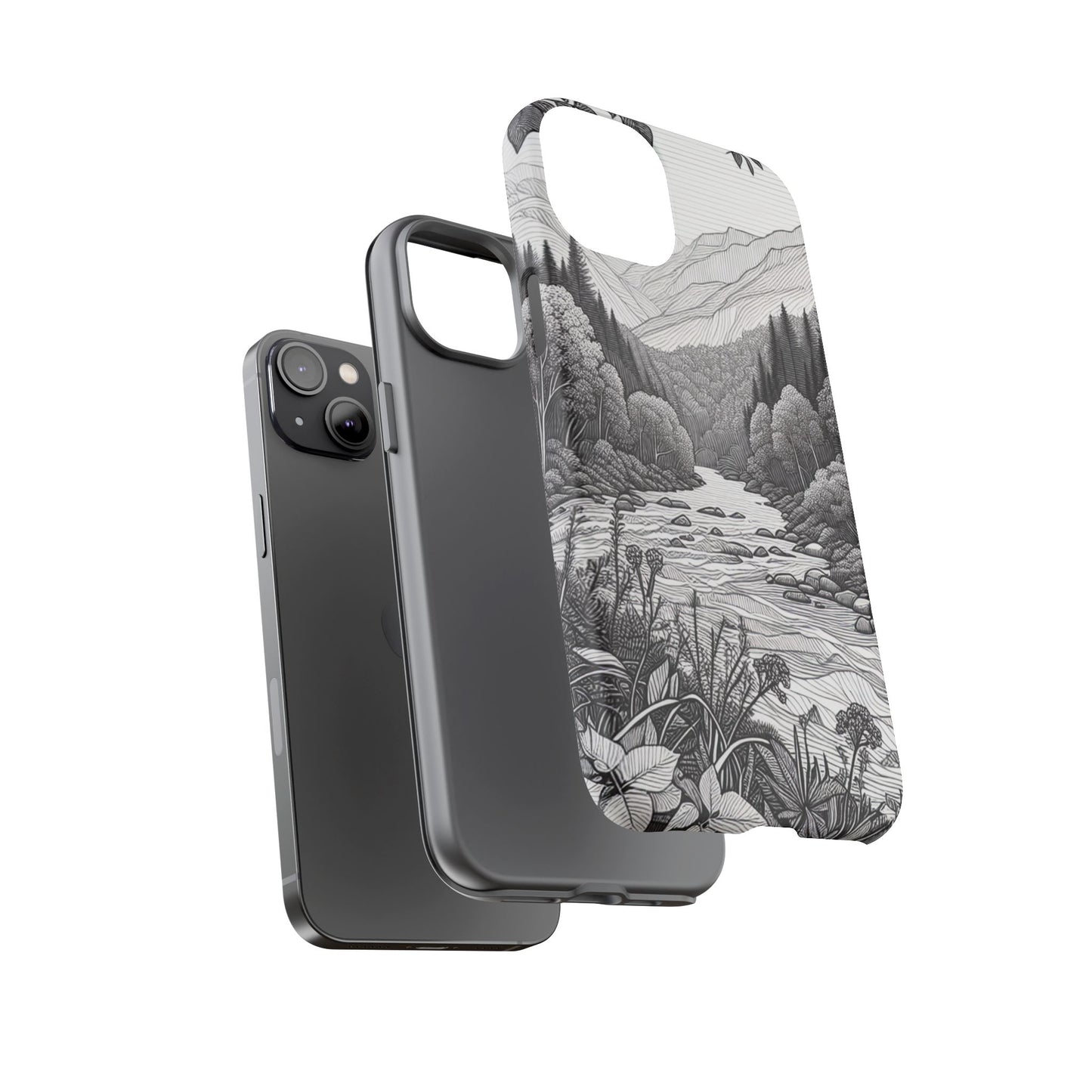 Landscape Line Drawing Ultra-Tough Phone Case