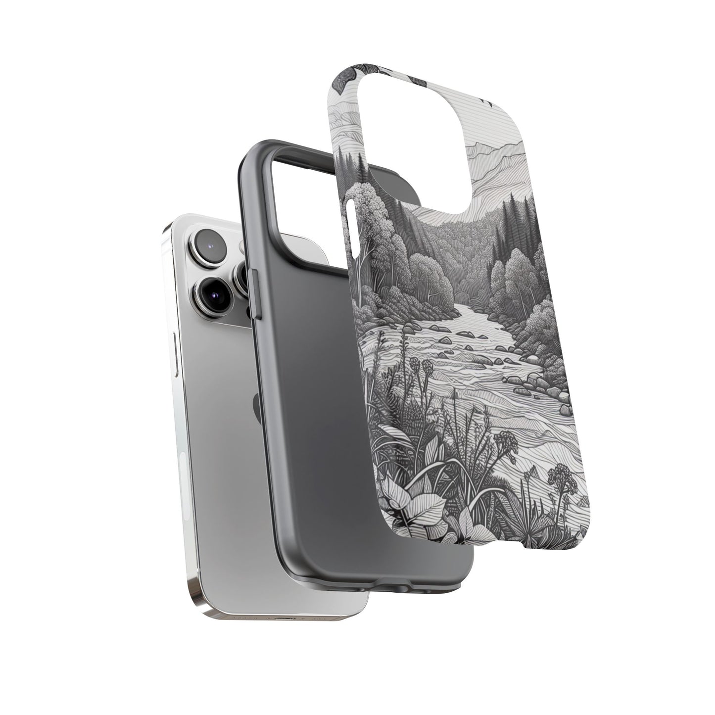 Landscape Line Drawing Ultra-Tough Phone Case