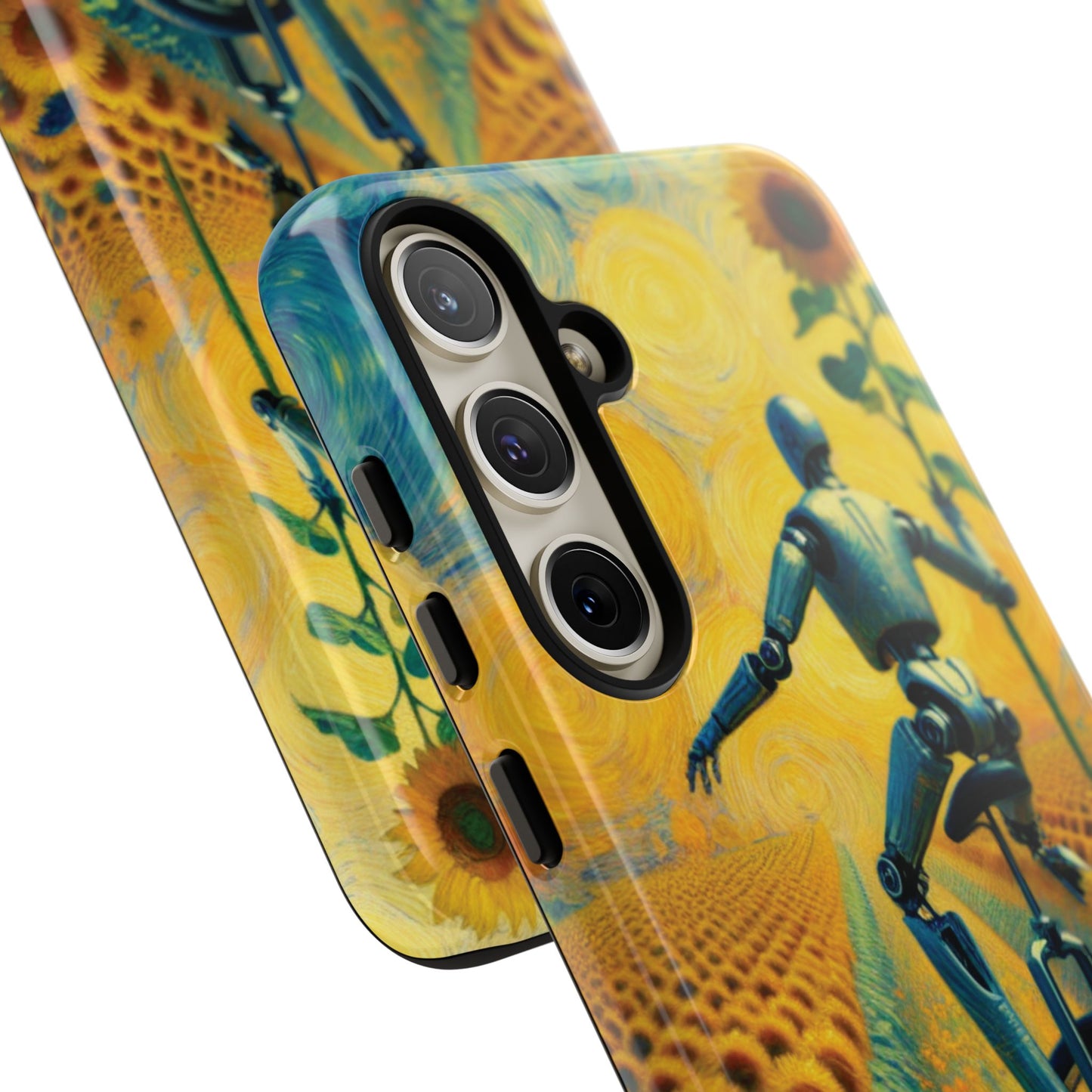 Robot Unicycle Sunflower Fields Ultra-Tough Phone Case