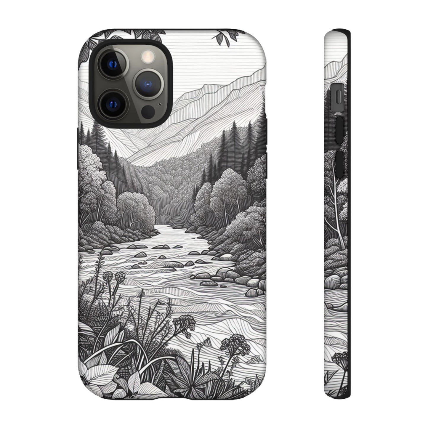 Landscape Line Drawing Ultra-Tough Phone Case