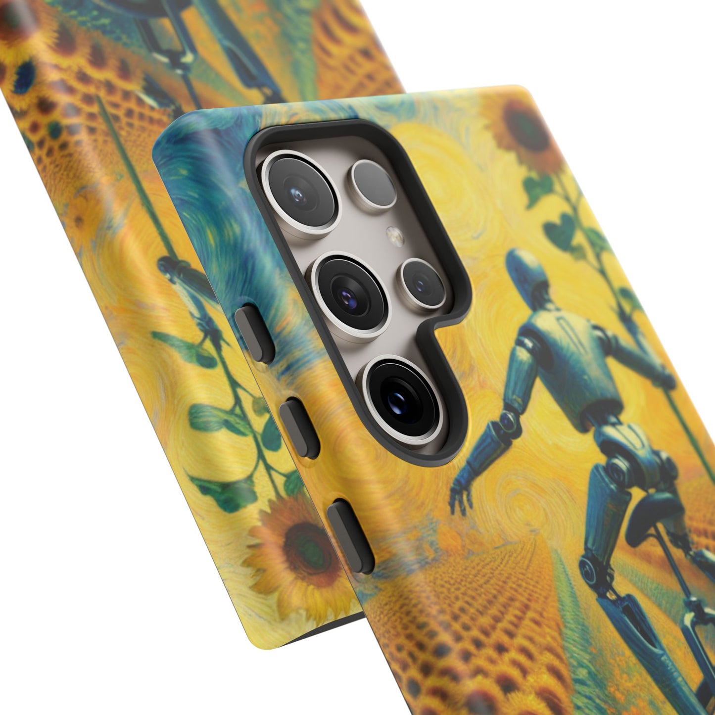 Robot Unicycle Sunflower Fields Ultra-Tough Phone Case