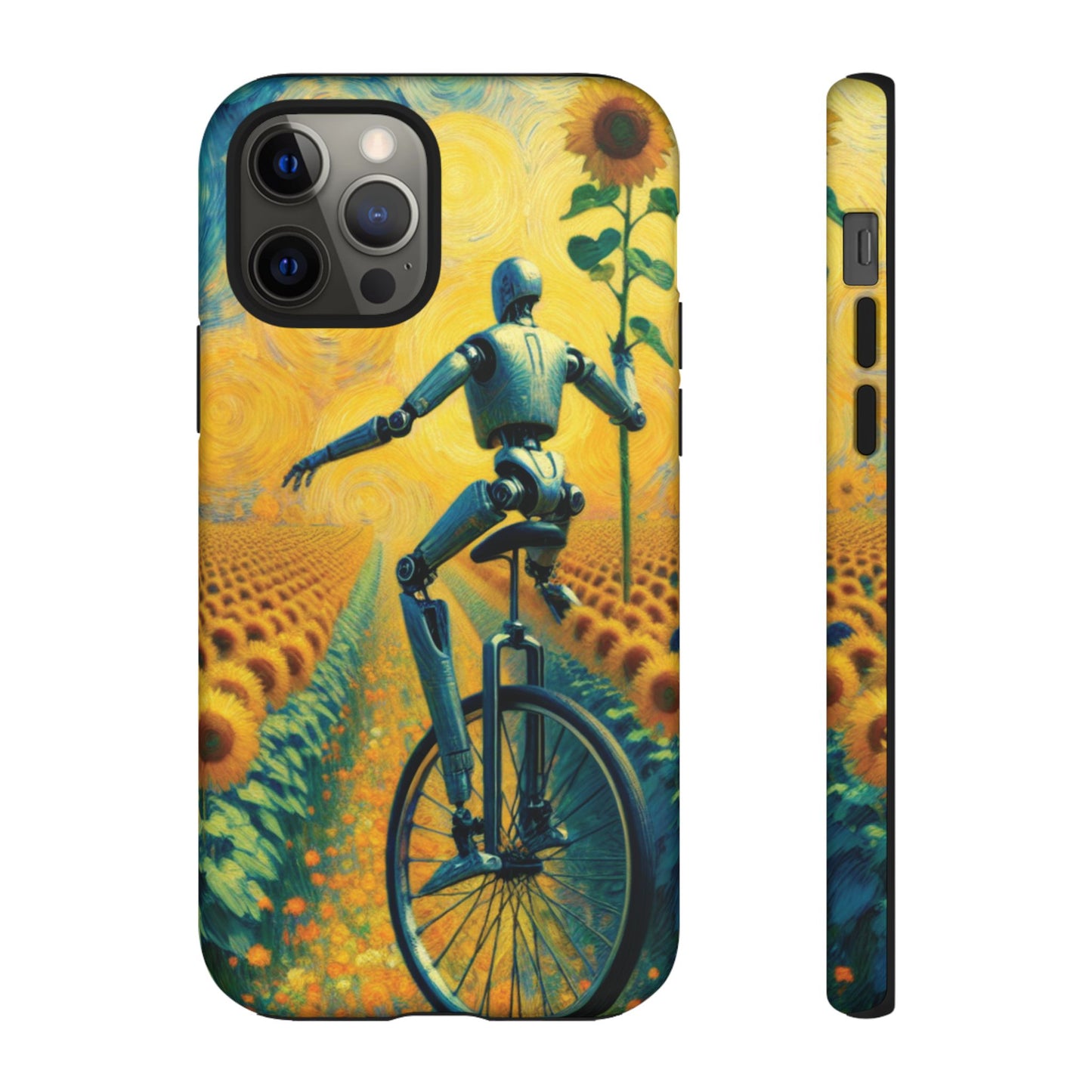 Robot Unicycle Sunflower Fields Ultra-Tough Phone Case