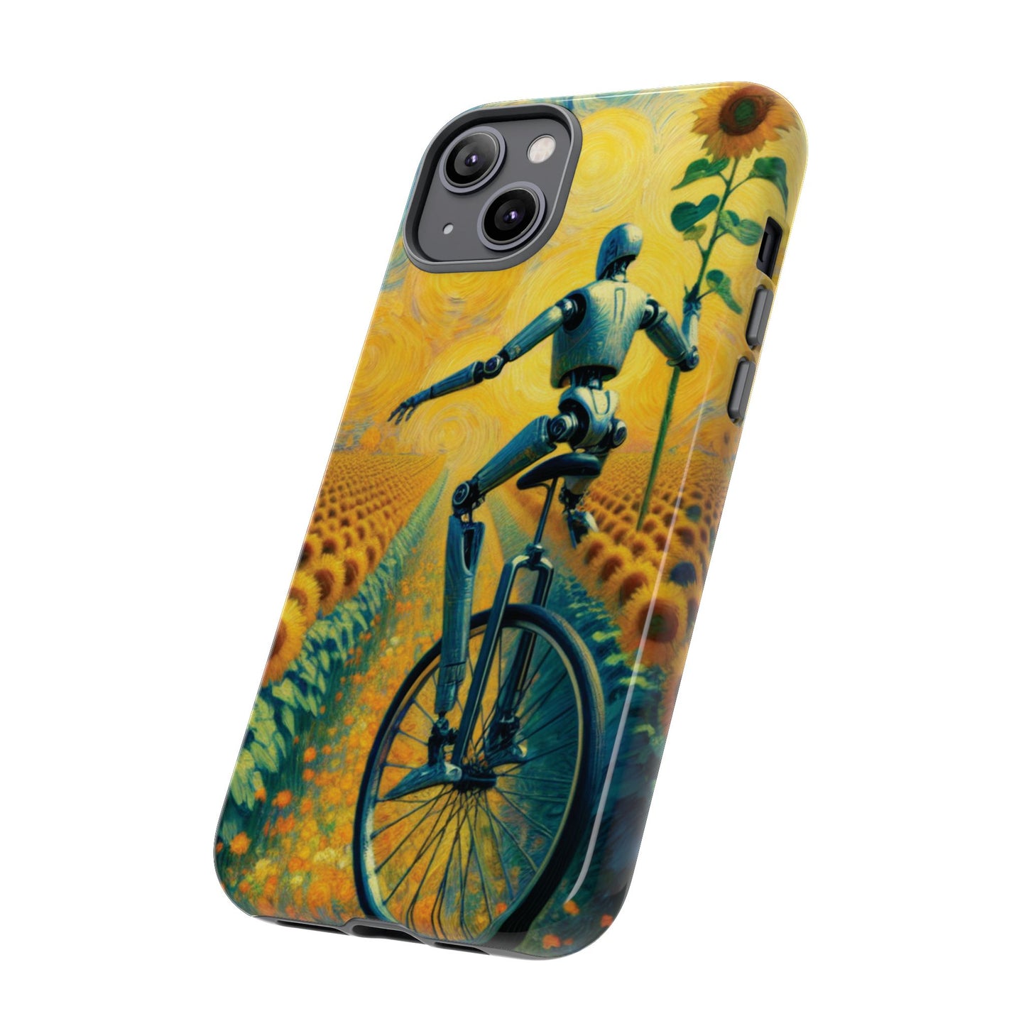 Robot Unicycle Sunflower Fields Ultra-Tough Phone Case