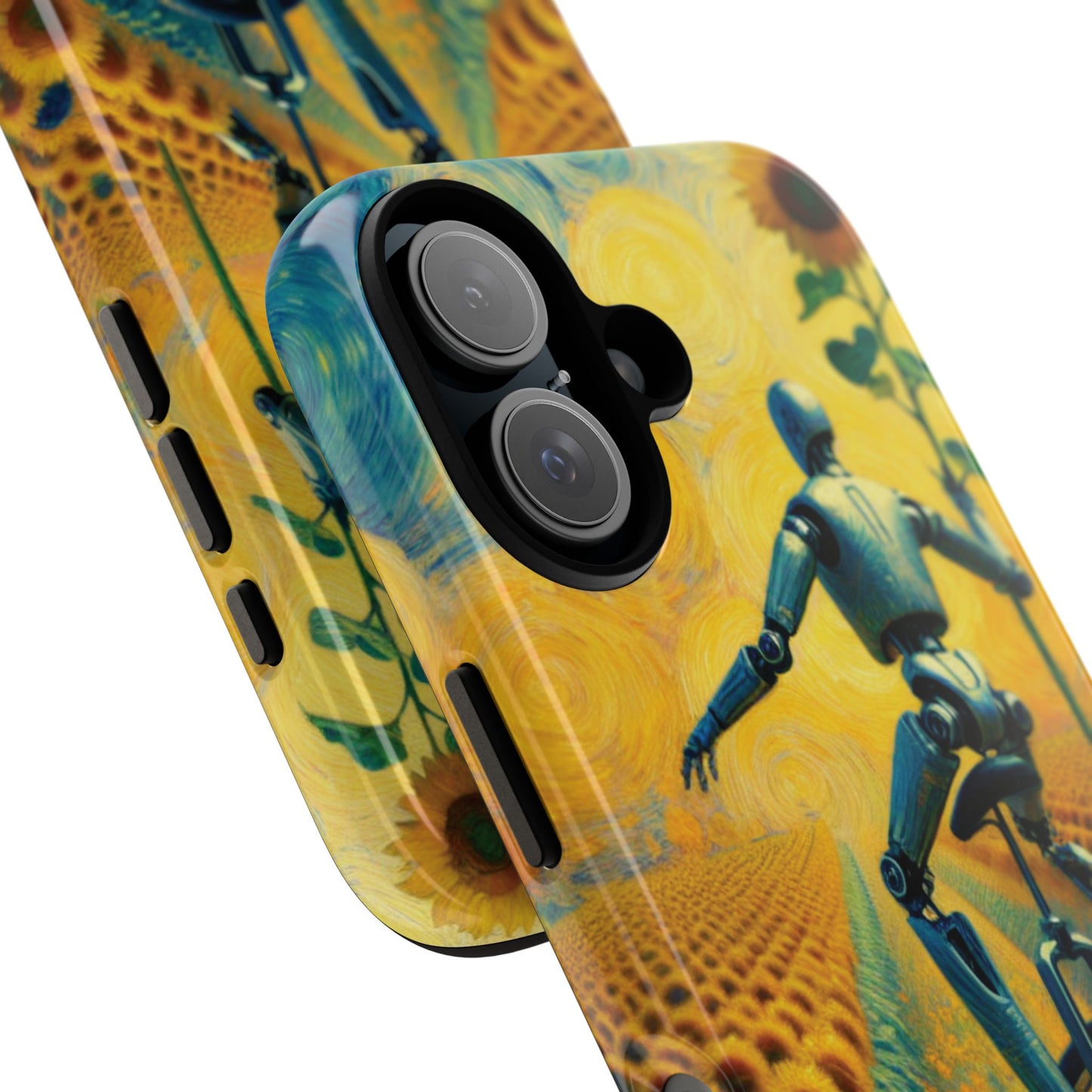 Robot Unicycle Sunflower Fields Ultra-Tough Phone Case