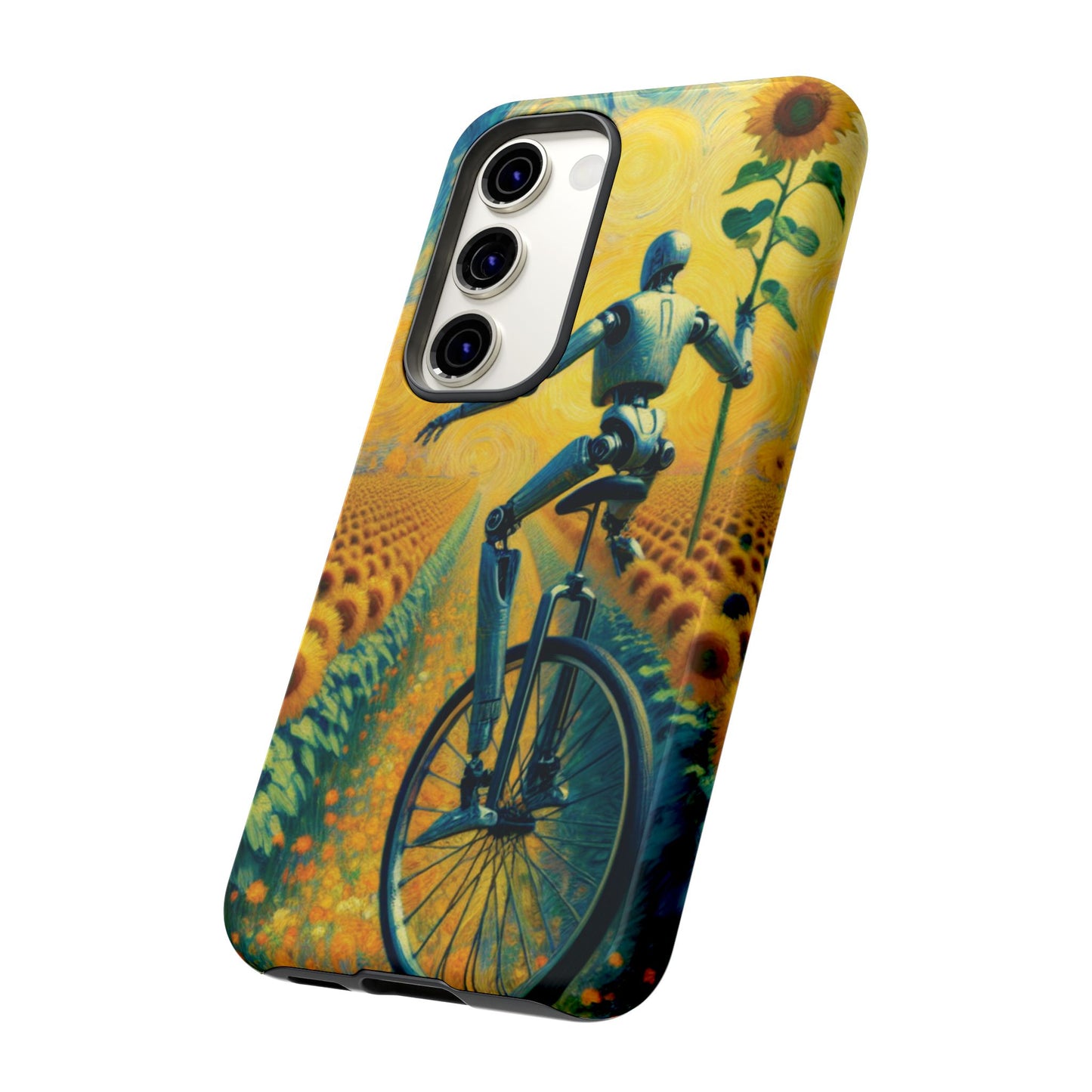 Robot Unicycle Sunflower Fields Ultra-Tough Phone Case