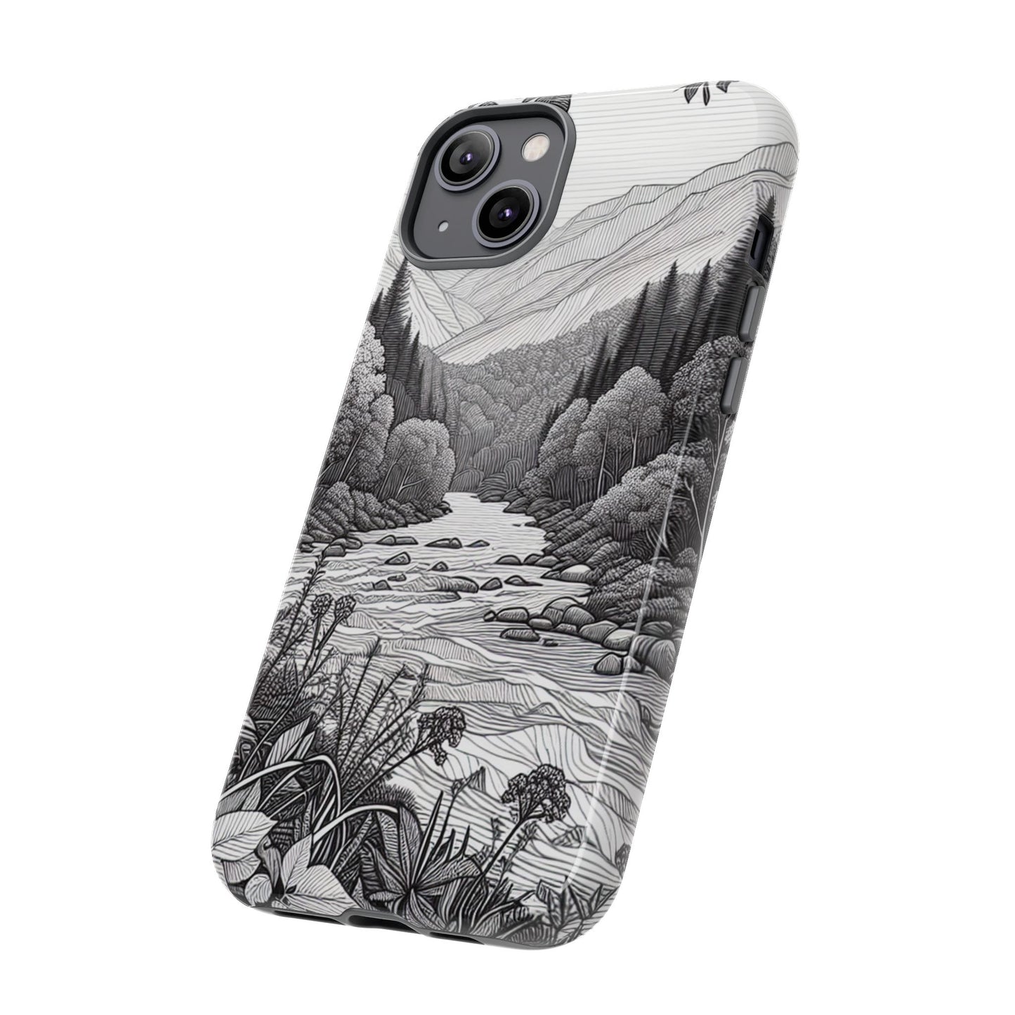 Landscape Line Drawing Ultra-Tough Phone Case