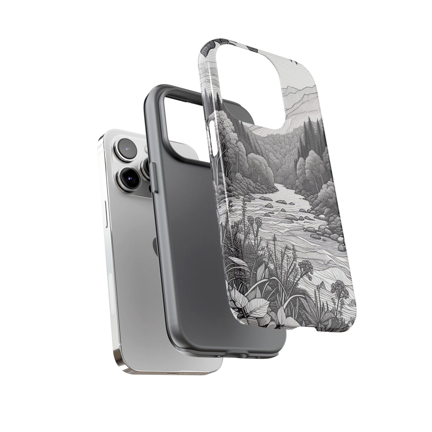 Landscape Line Drawing Ultra-Tough Phone Case