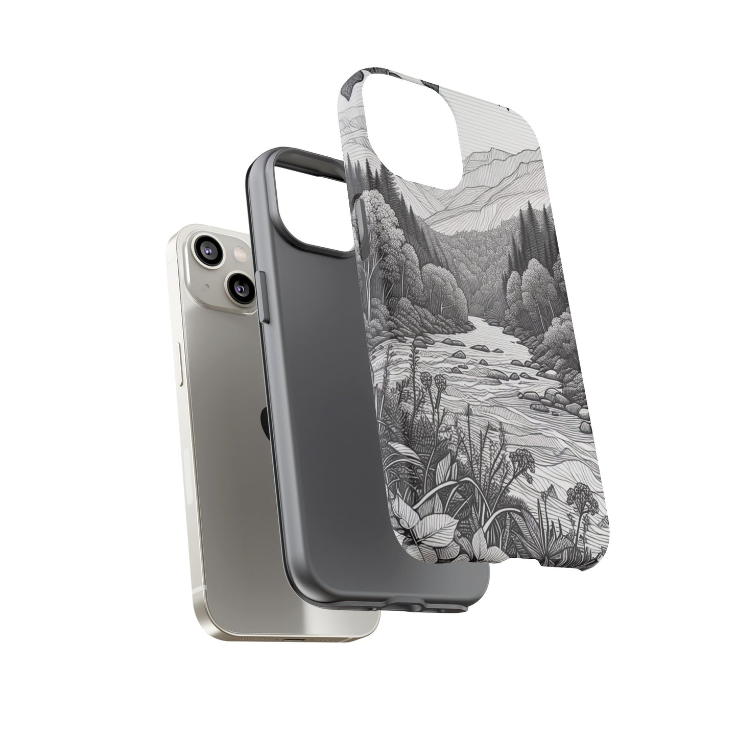 Landscape Line Drawing Ultra-Tough Phone Case