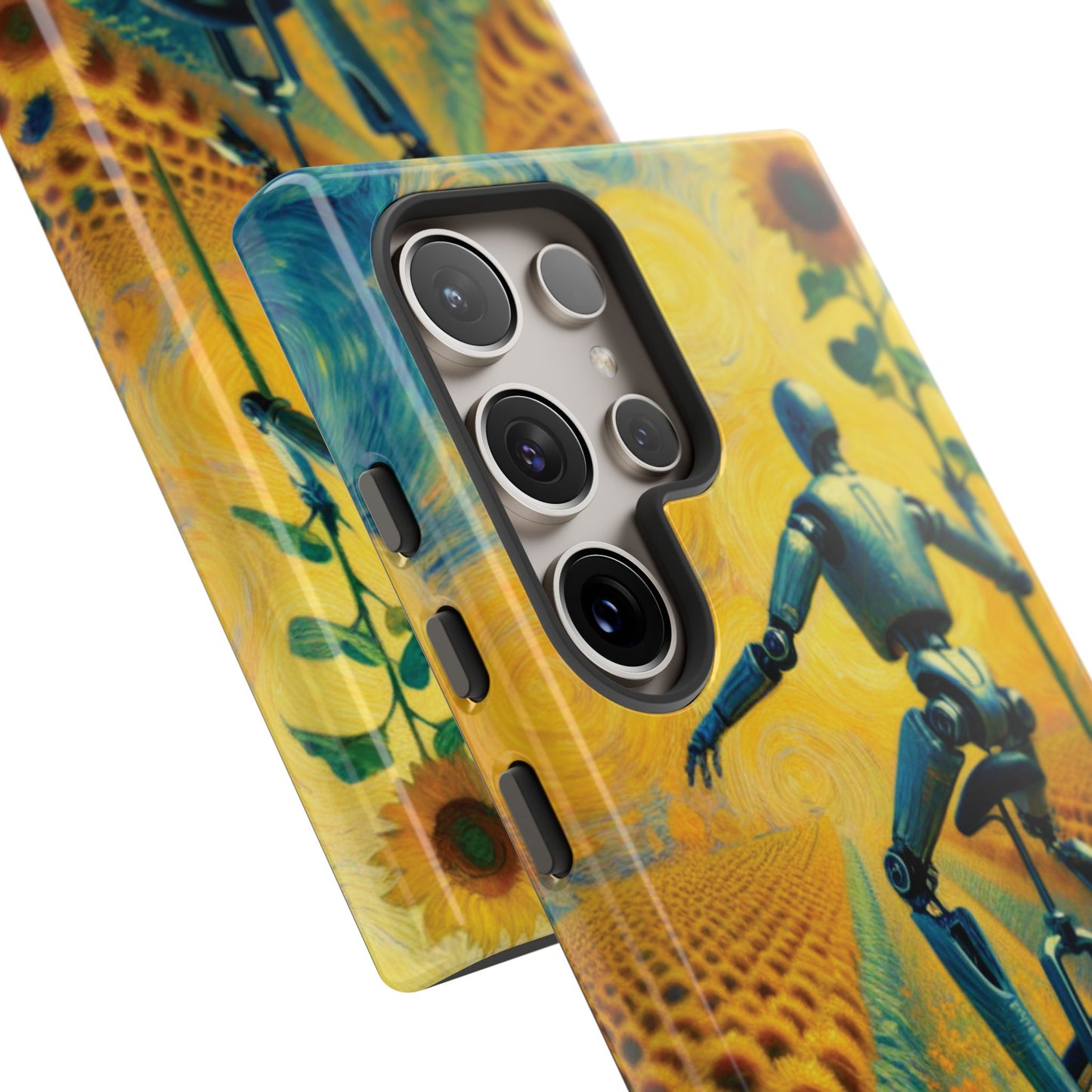 Robot Unicycle Sunflower Fields Ultra-Tough Phone Case