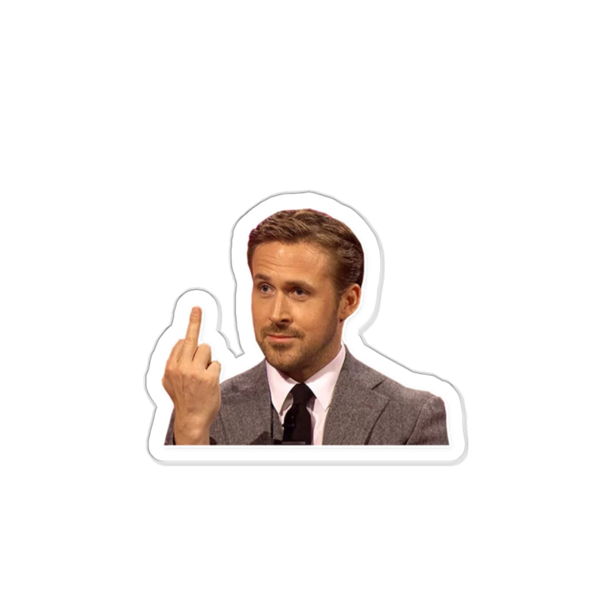 Ryan Gosling Middle Finger Meme Vinyl Sticker