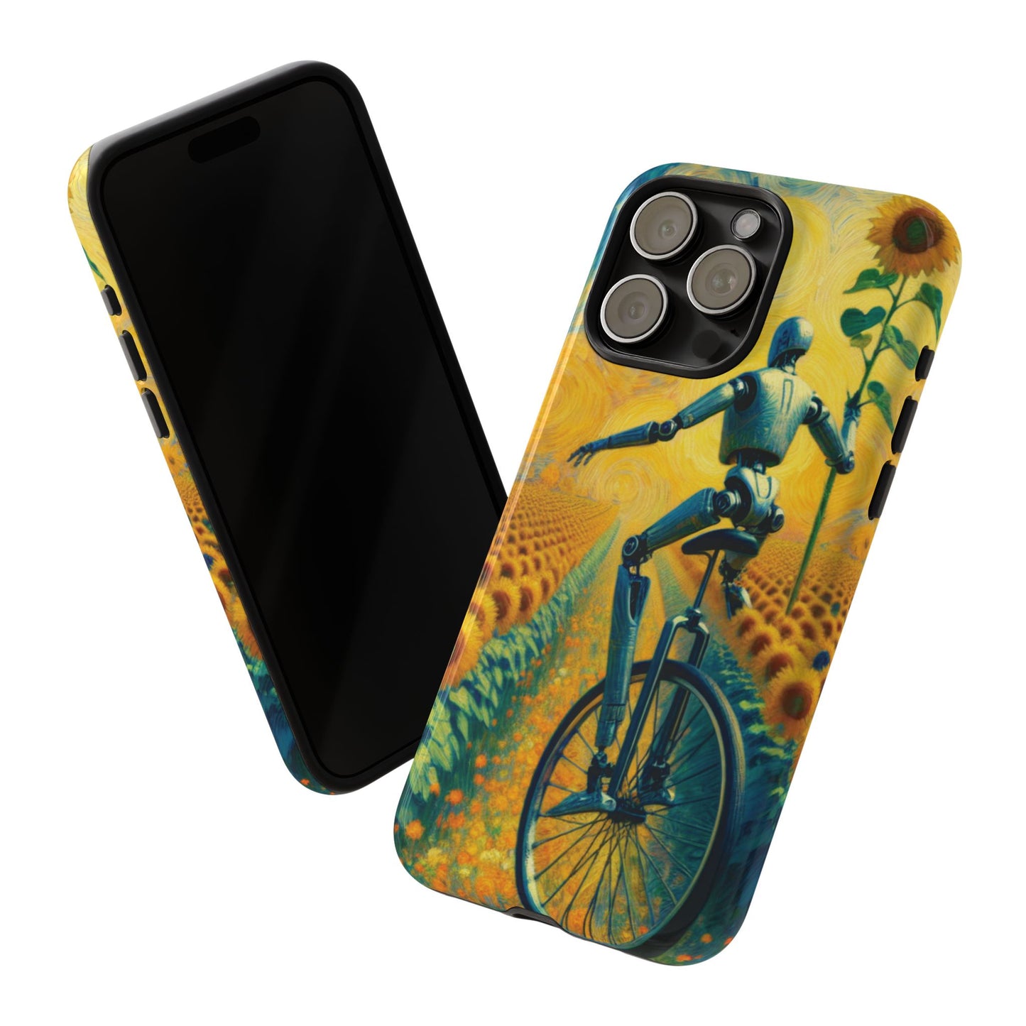 Robot Unicycle Sunflower Fields Ultra-Tough Phone Case