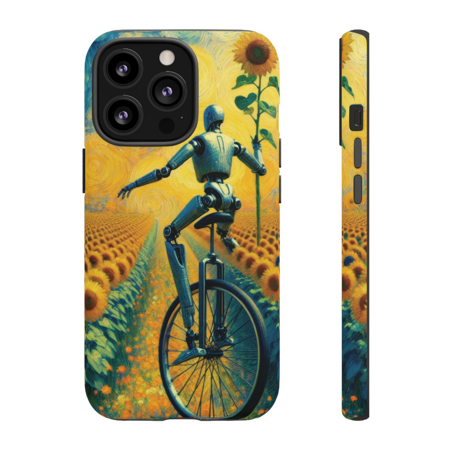 Robot Unicycle Sunflower Fields Ultra-Tough Phone Case