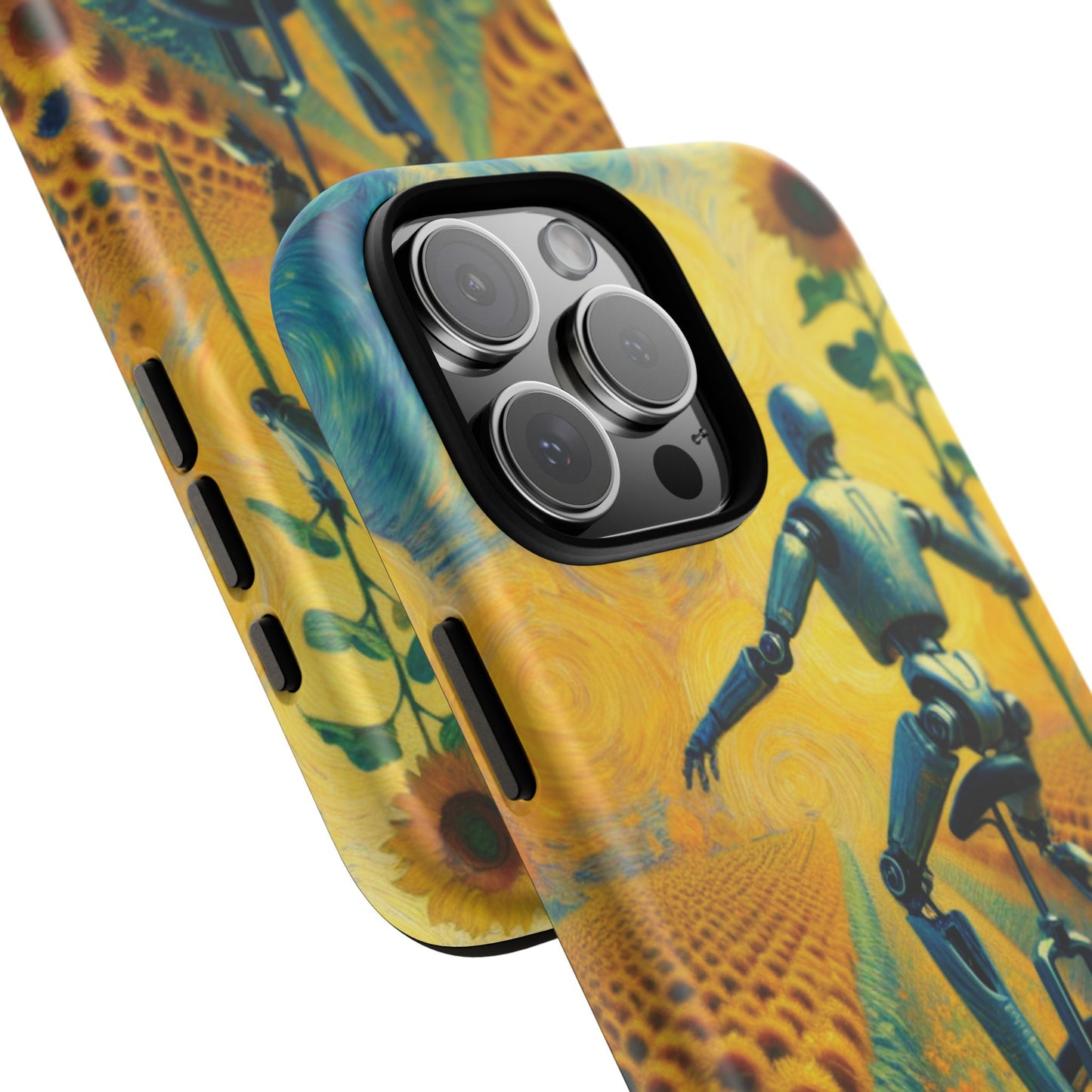 Robot Unicycle Sunflower Fields Ultra-Tough Phone Case