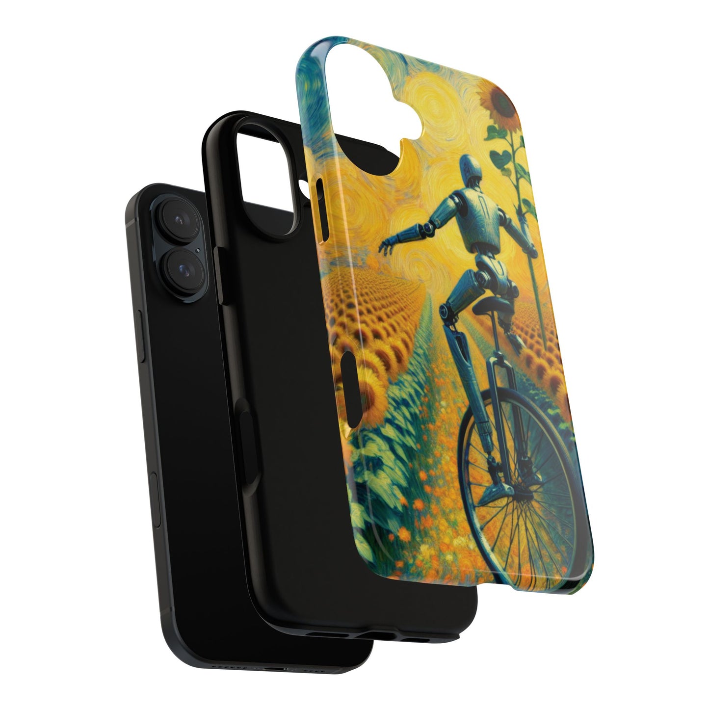 Robot Unicycle Sunflower Fields Ultra-Tough Phone Case