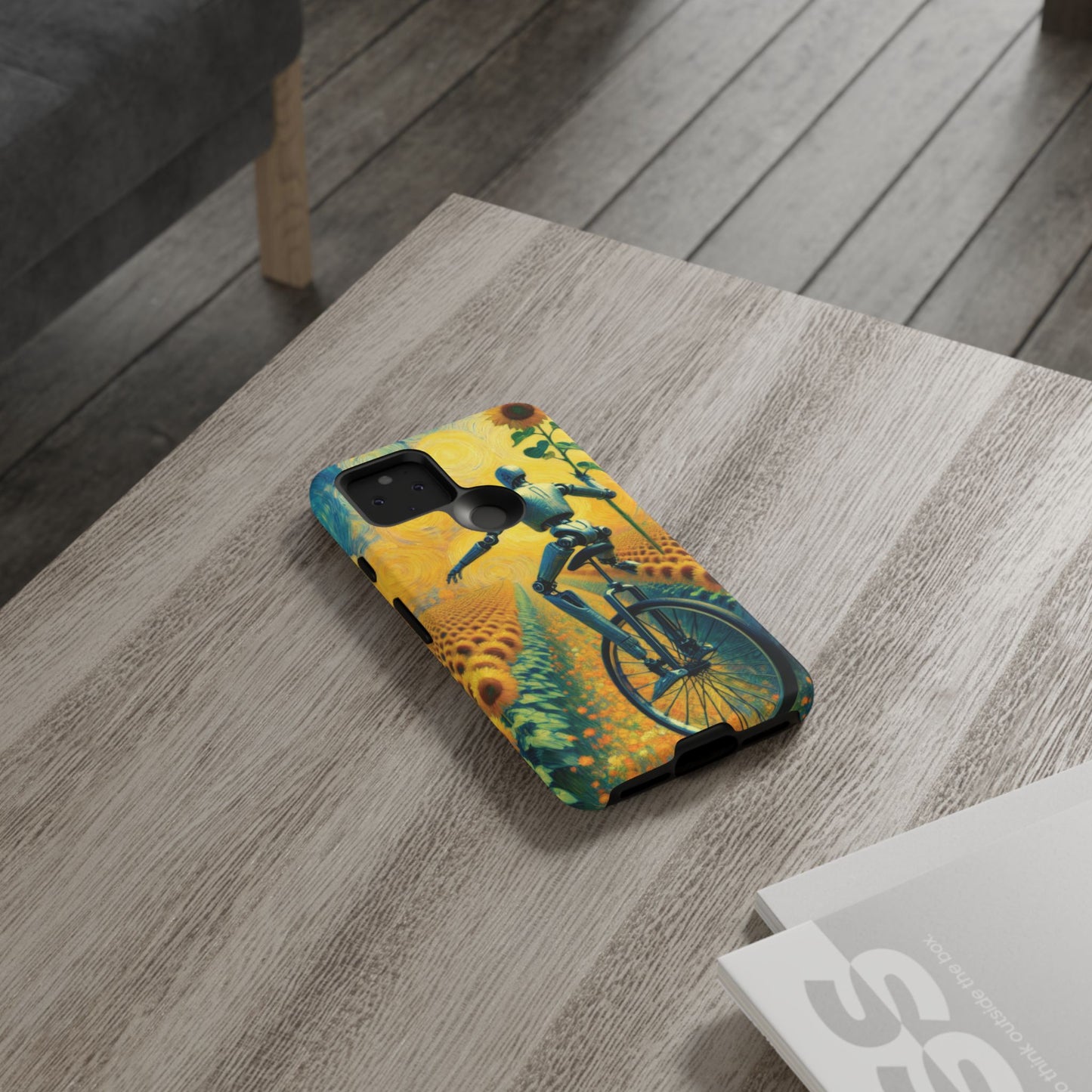 Robot Unicycle Sunflower Fields Ultra-Tough Phone Case