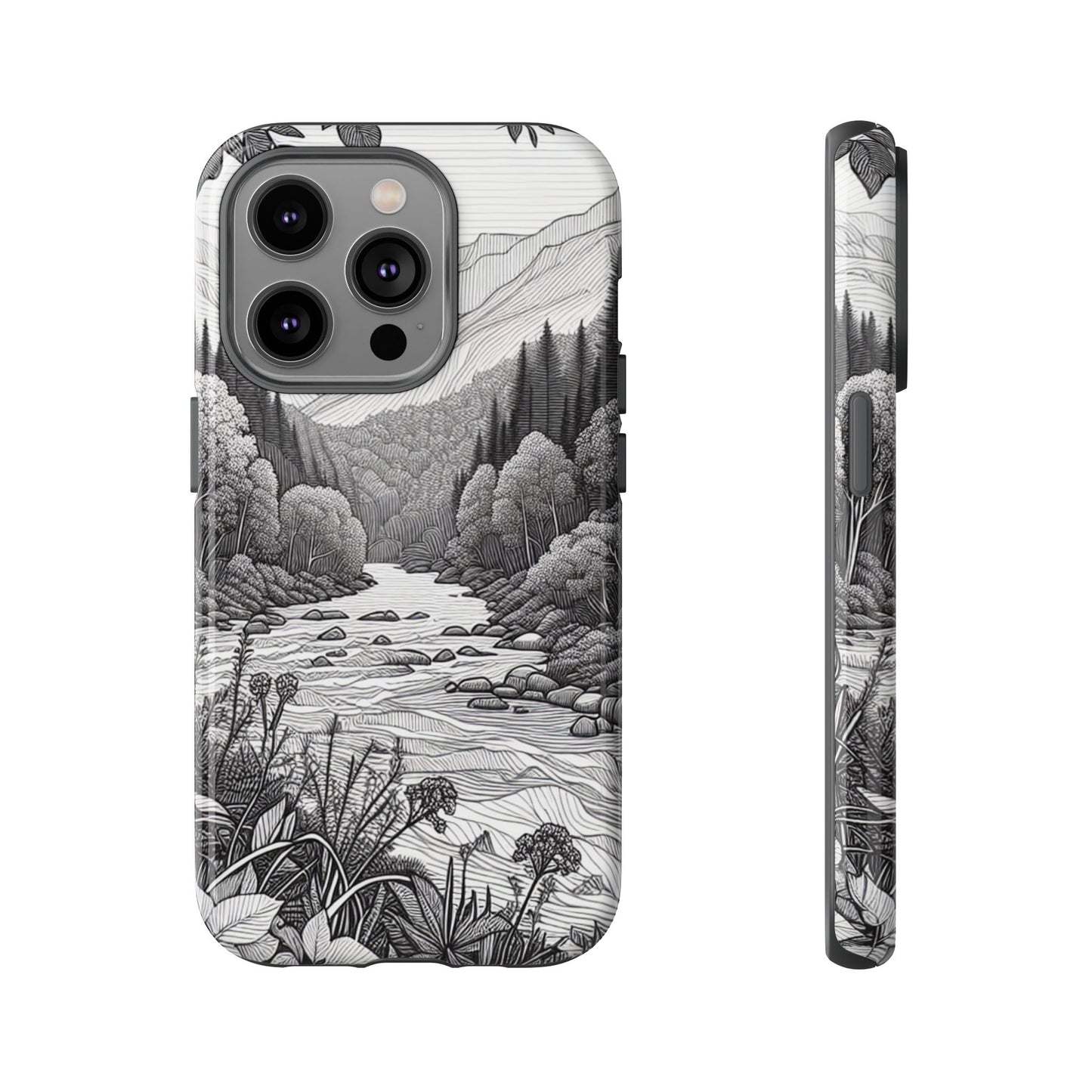 Landscape Line Drawing Ultra-Tough Phone Case